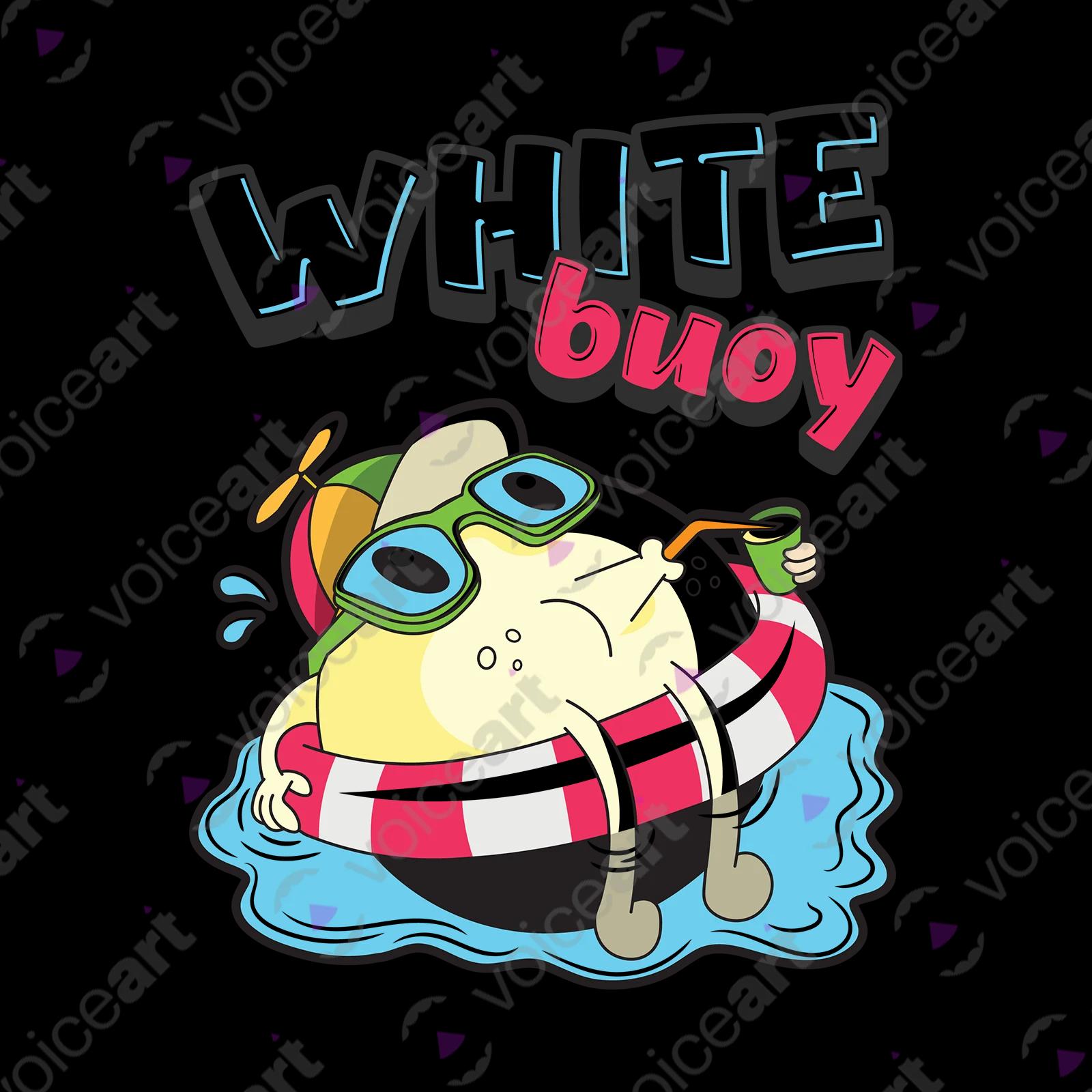 VOICEART White Watermark White Buoy Funny T-Shirt Premium Quality Graphic Design Boy with a Peace Sign Wordplay Tee v1