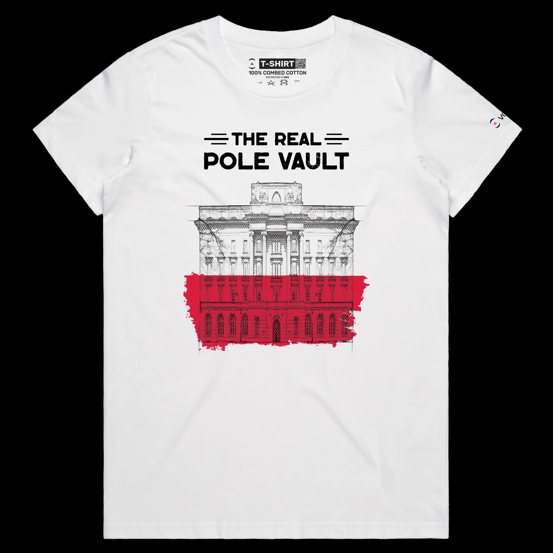 VOICEART White Female Regular Bank of Poland Economics T-Shirt Premium Quality Graphic Design Treasury Vault Play Tee