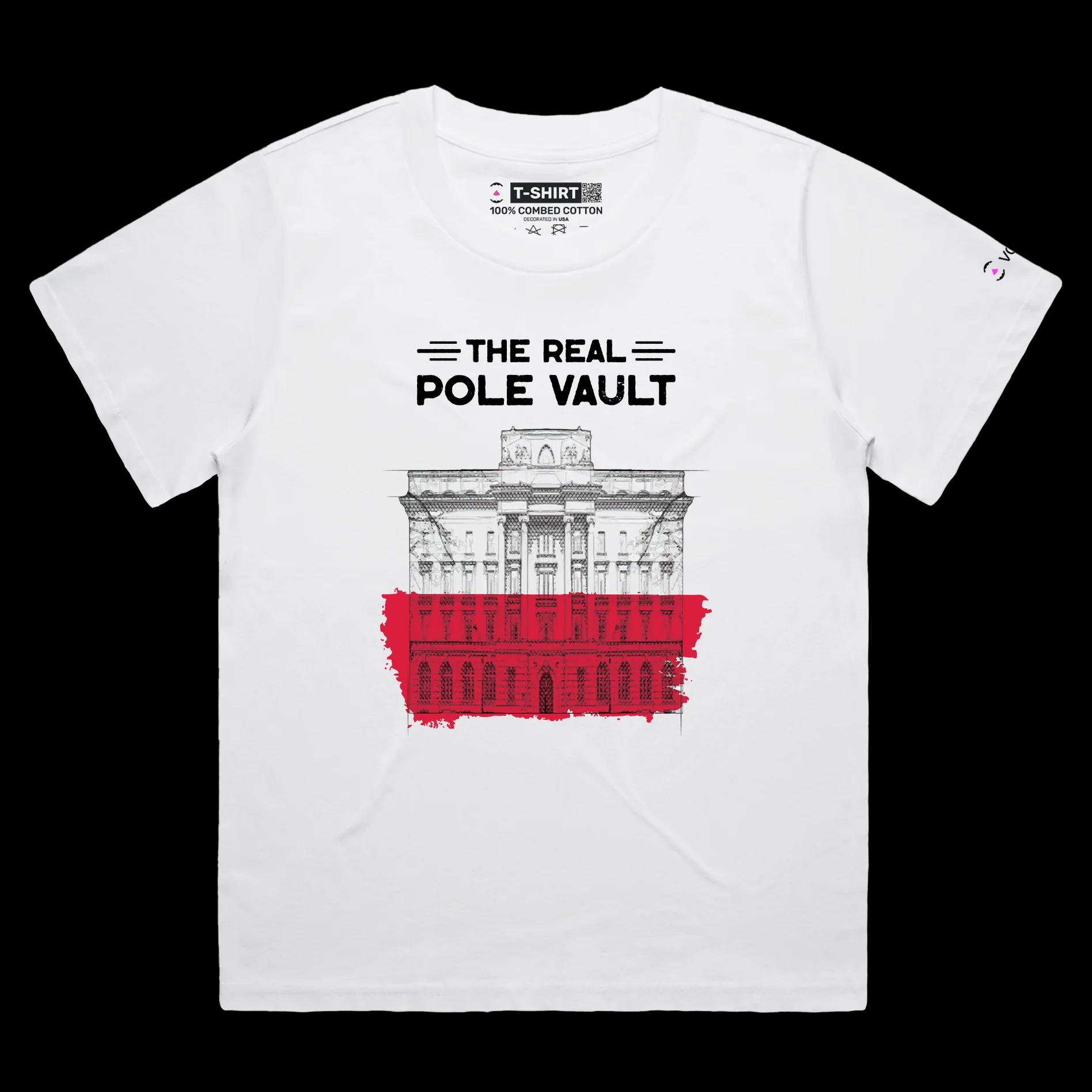 VOICEART White Female Loose Bank of Poland Economics T-Shirt Premium Quality Graphic Design Treasury Vault Play Tee