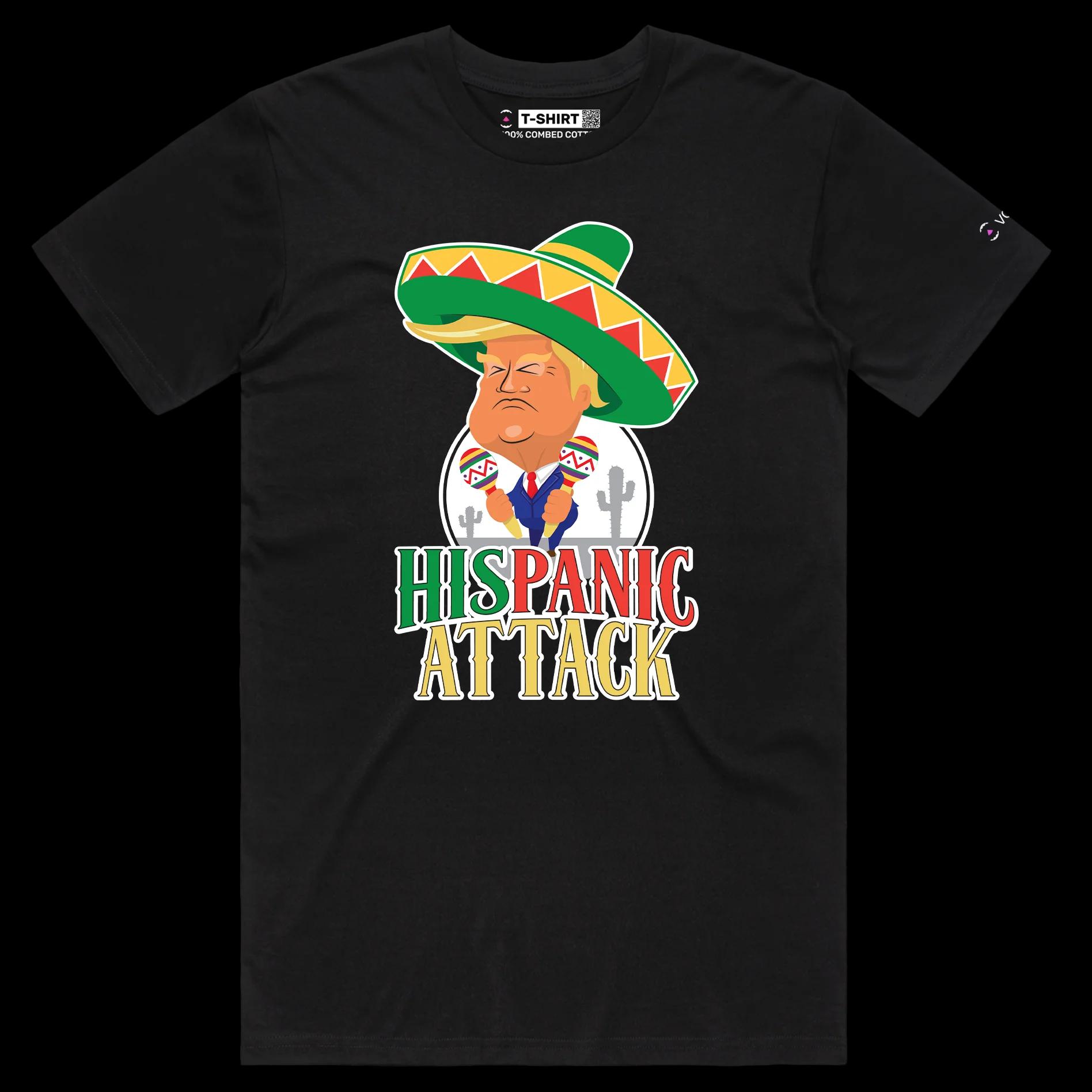 VOICEART Black Male Regular President Trump in a Sombrero T-Shirt Premium Graphic Funny Latino Tee with Play on Words