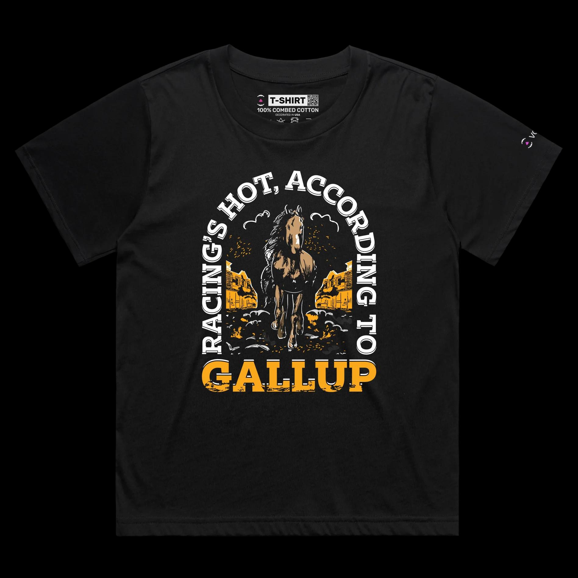 VOICEART Black Female Loose Horse Racing Sports T-Shirt Premium Quality Graphic Design Gallup Clever Play on Words Tee