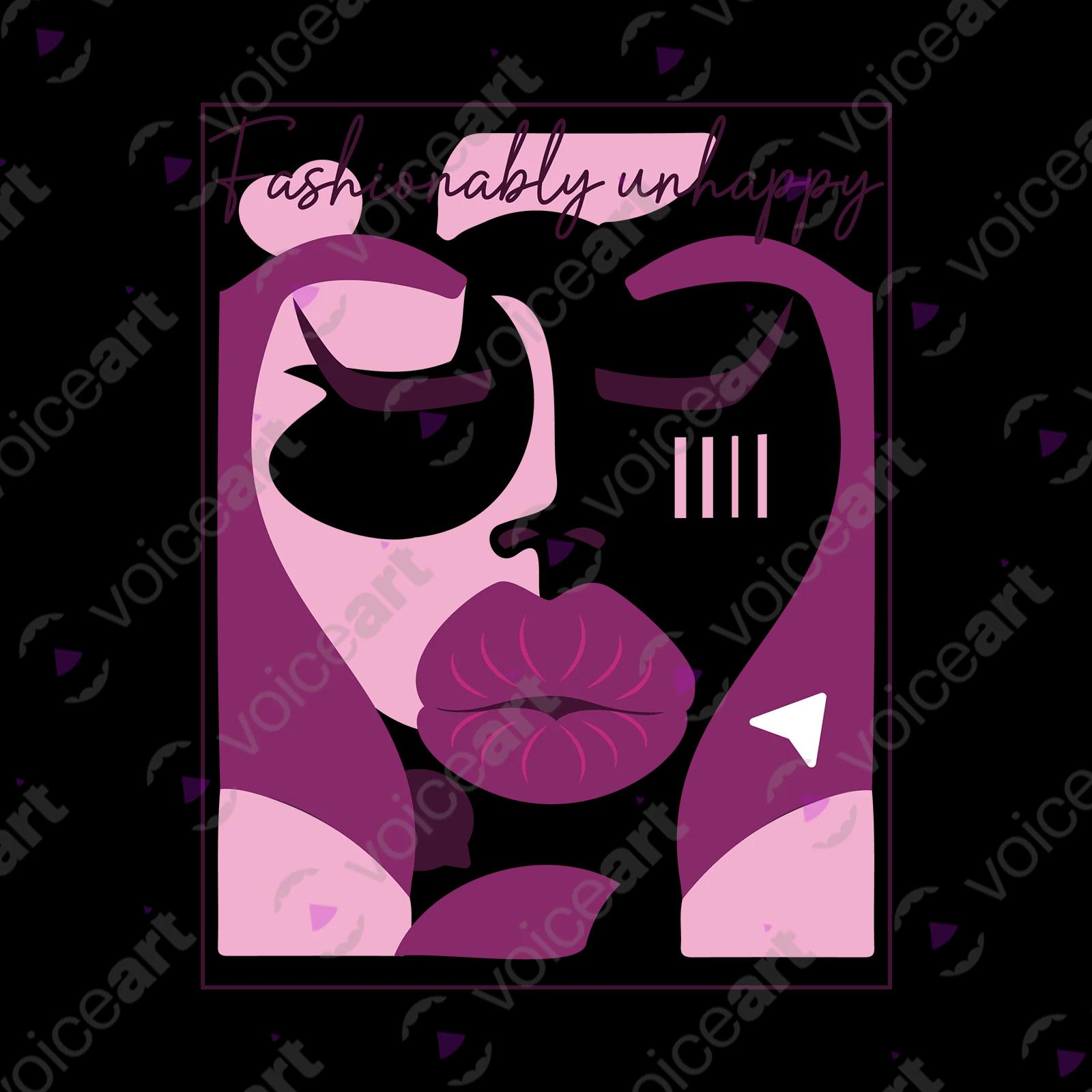 VOICEART White Watermark Social Media Trends Premium T-Shirt Quality Graphic Funny Influencers Unhappy Duck Face