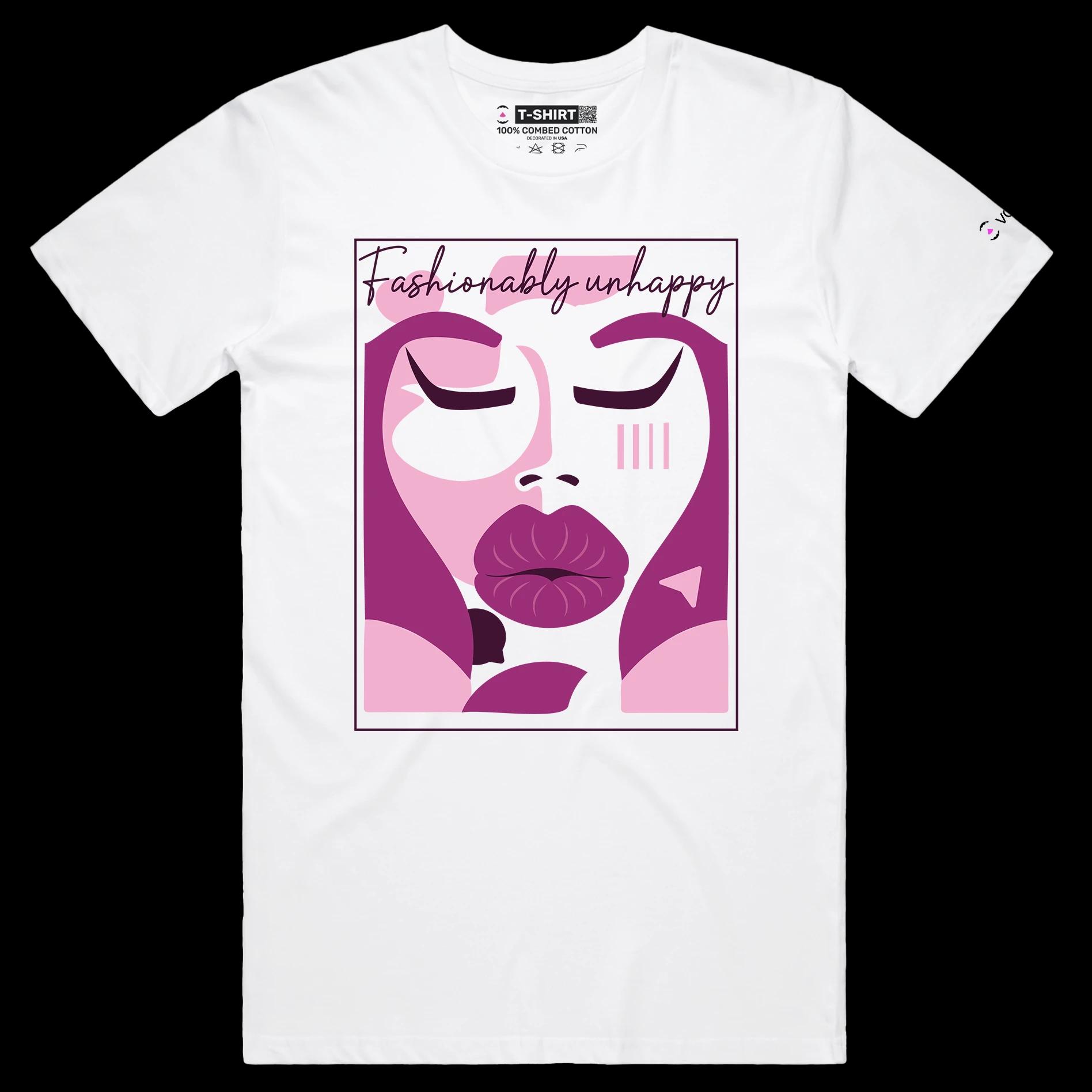 VOICEART White Male Regular Social Media Trends Premium T-Shirt Quality Graphic Funny Influencers Unhappy Duck Face