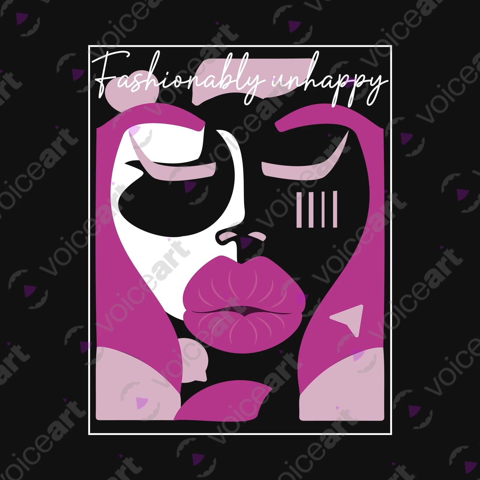 VOICEART Black Watermark Social Media Trends Premium T-Shirt Quality Graphic Funny Influencers Unhappy Duck Face