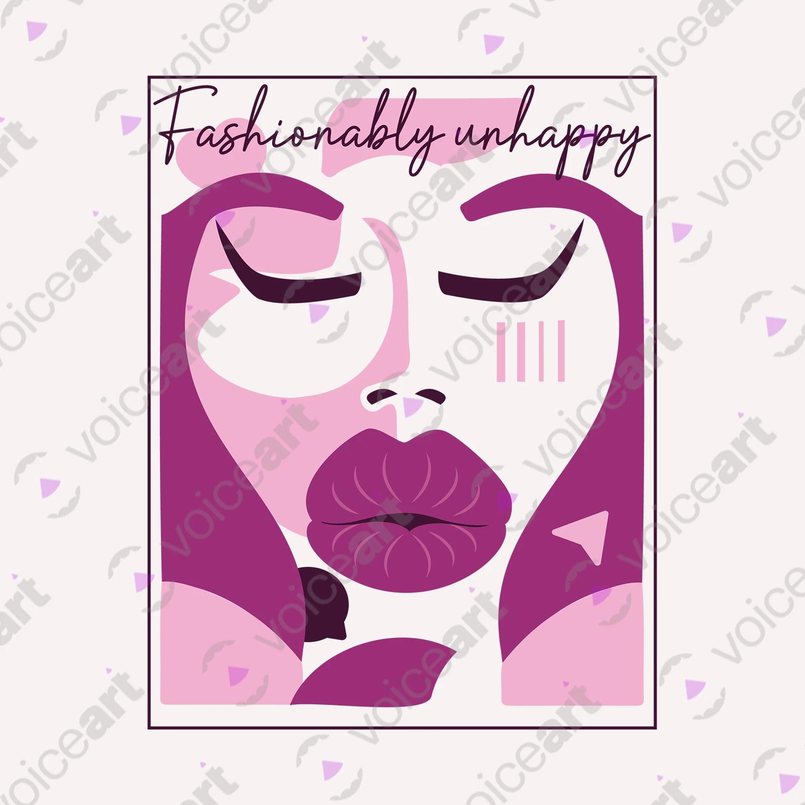 VOICEART White Watermark Social Media Trends Premium T-Shirt Quality Graphic Funny Influencers Unhappy Duck Face