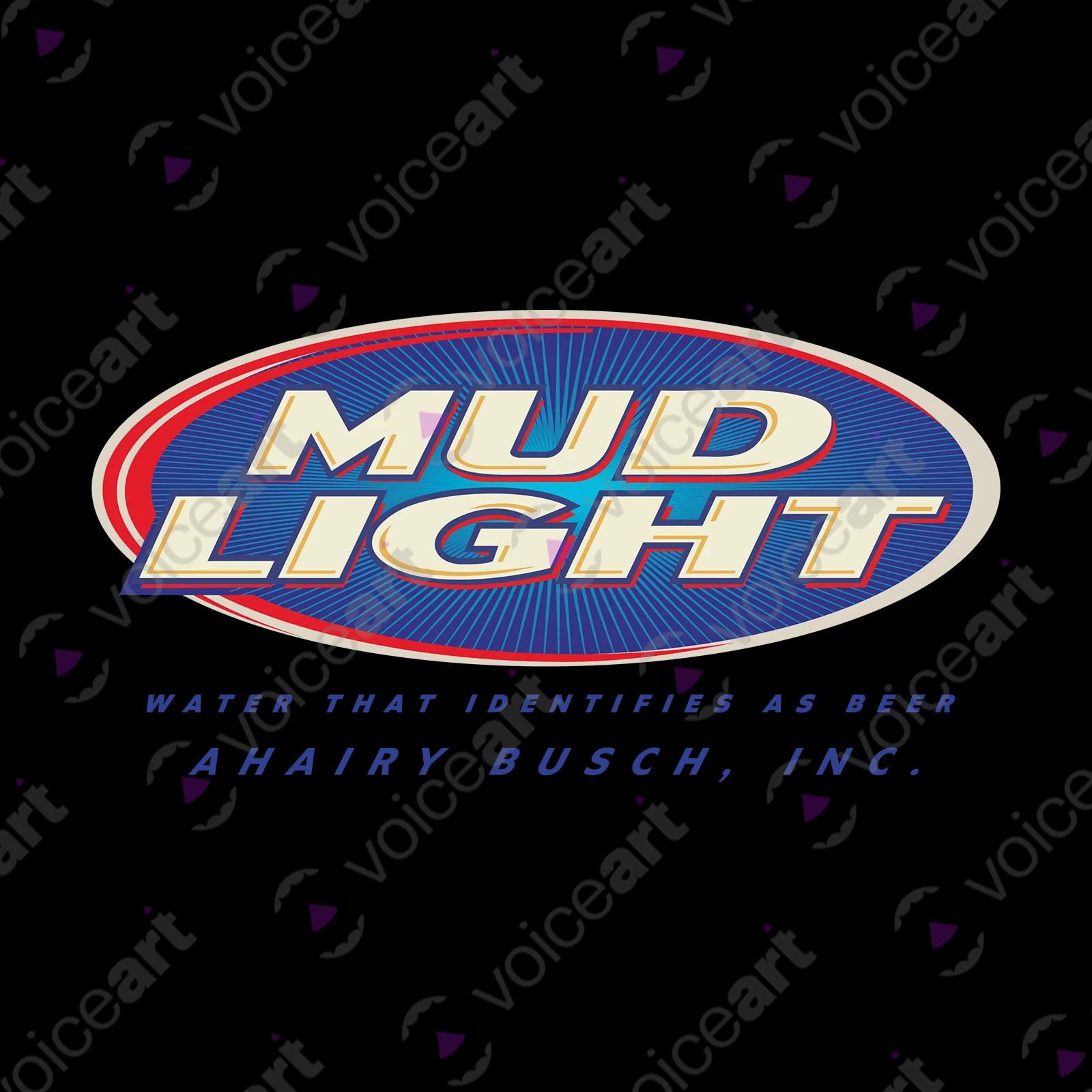 VOICEART White Watermark Mud Light Water Beer Funny T-Shirt Quality Graphic Premium Design Sarcastic Identity v1