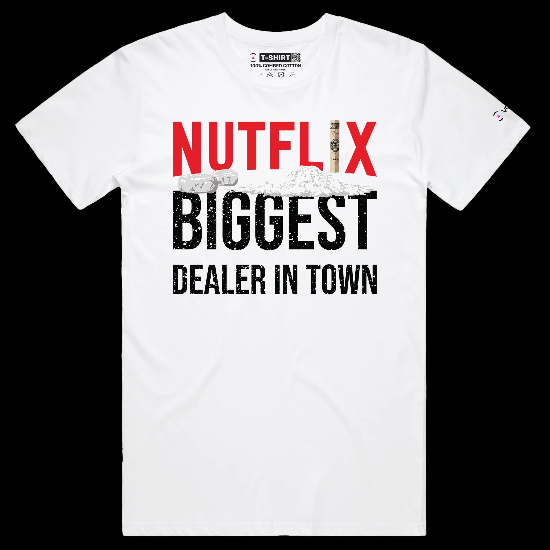 VOICEART White Male Regular Nutflix Media Funny Wordplay T-Shirt Premium Quality Graphic Entertainment Streaming Tee