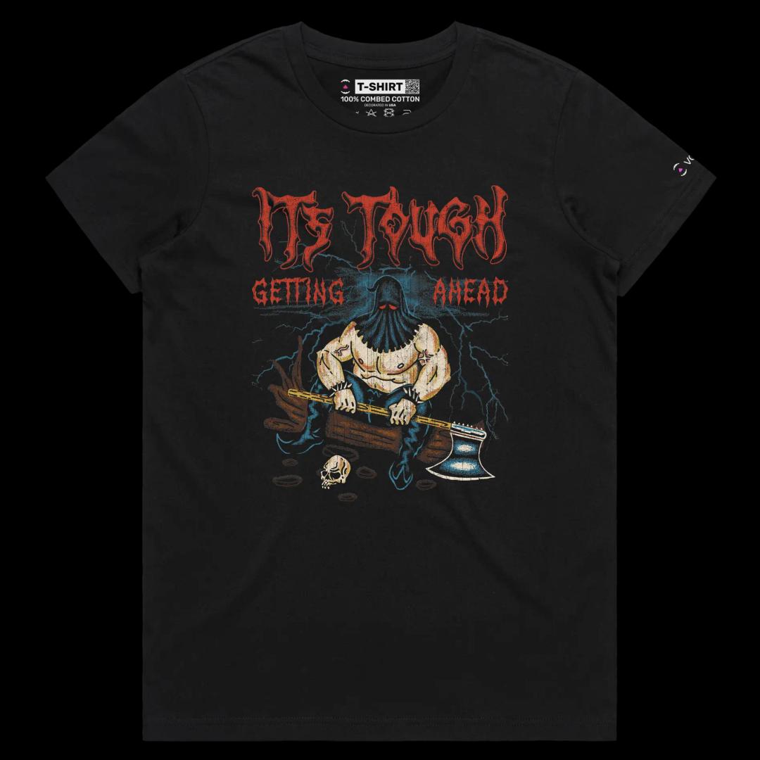 VOICEART Black Female Regular Troubled Executioner Funny T-Shirt Premium Graphic Quality Design Death Penalty Dark Humor