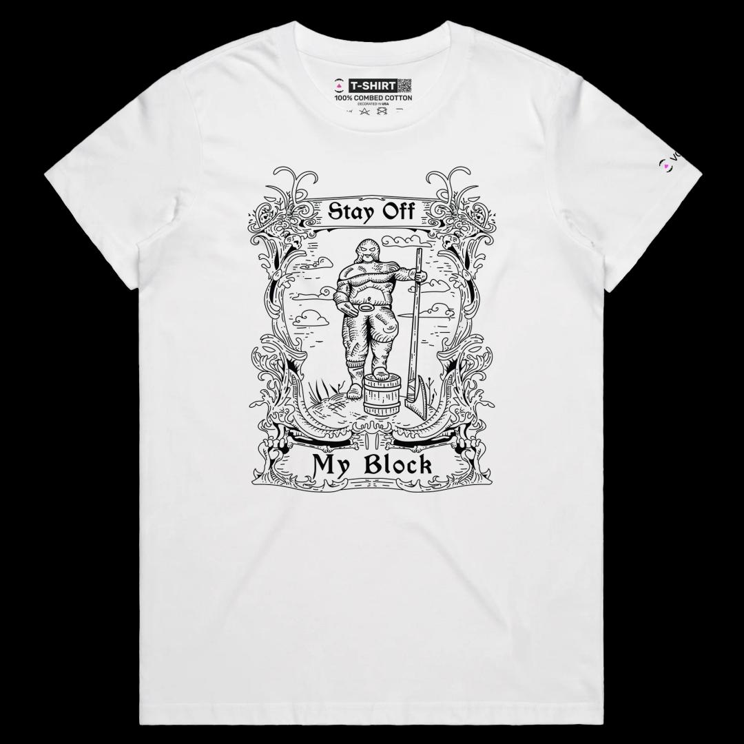 VOICEART White Female Regular Executioner Funny T-Shirt Premium Dark Humor Graphic Design Sarcastic Middle Ages Beheading