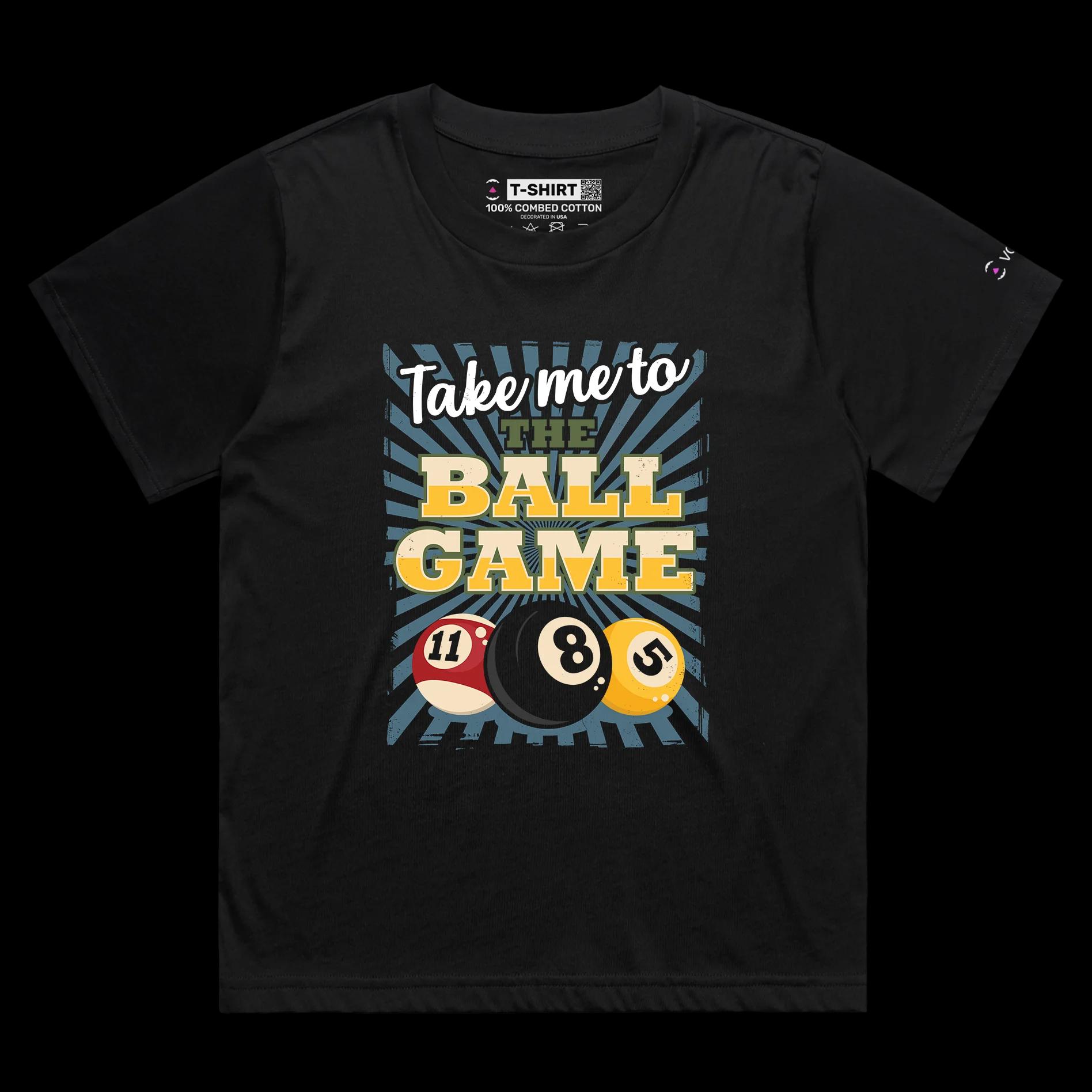 VOICEART Black Female Loose Shooting Pool Sports T-Shirt Premium Quality Graphic Ball Game Funny Tee for Billiard Fans