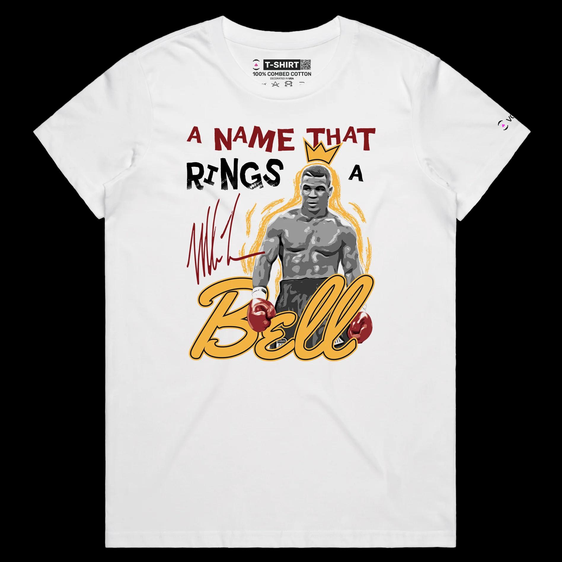 VOICEART White Female Regular Tyson Boxing T-Shirt Premium Graphic Wordplay Double Meaning Tee Name That Rings a Bell