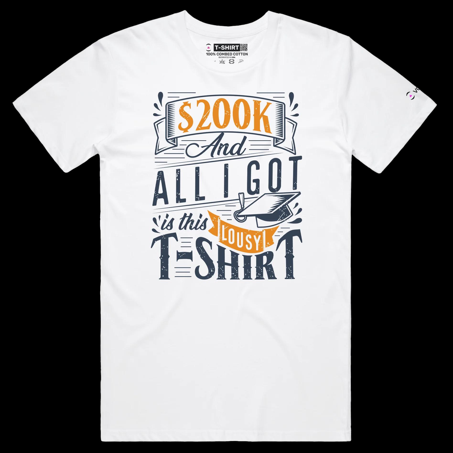 VOICEART White Male Regular Student Loan Funny T-Shirt Premium Quality Graphic Design Sarcastic and Clever College Tee v1