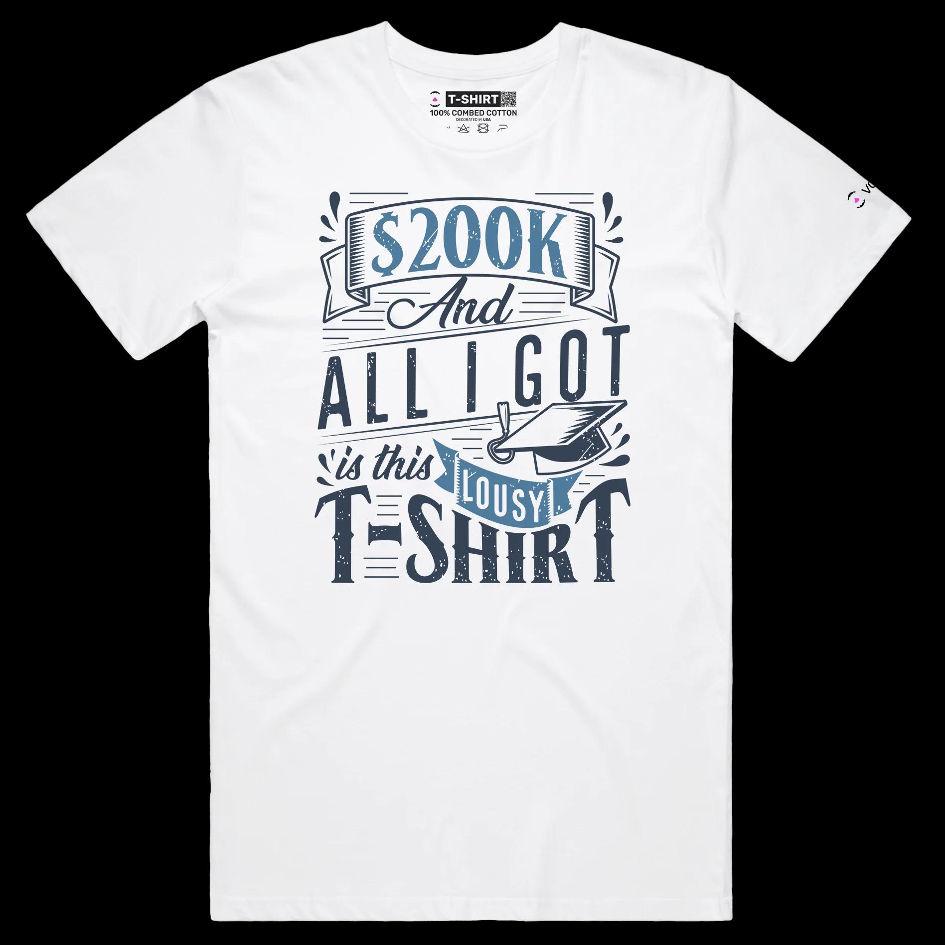 VOICEART White Male Regular Student Loan Funny T-Shirt Premium Quality Graphic Design Sarcastic and Clever College Tee v2