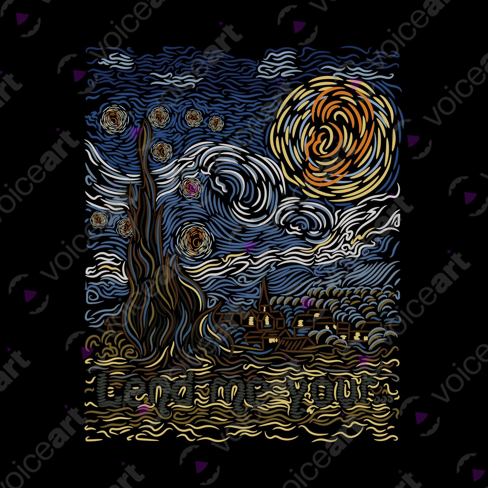 VOICEART White Watermark Lend Me Your Dark Humor T-Shirt Premium Quality Graphic Design Funny Van Gogh Artistic v2