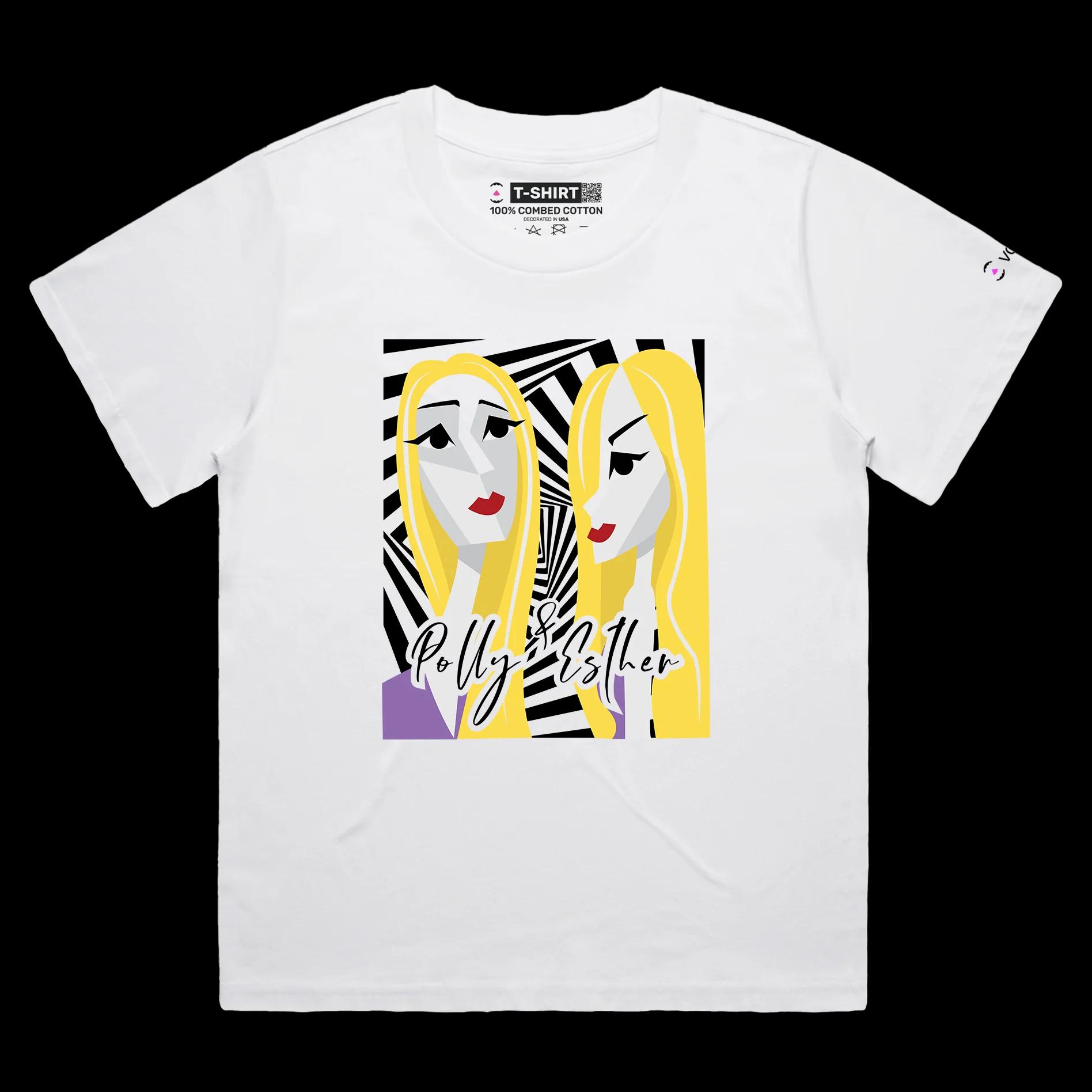 VOICEART White Female Loose Polyester Funny Wordplay T-Shirt with Premium Quality Graphic Design Two Plastic Women Tee