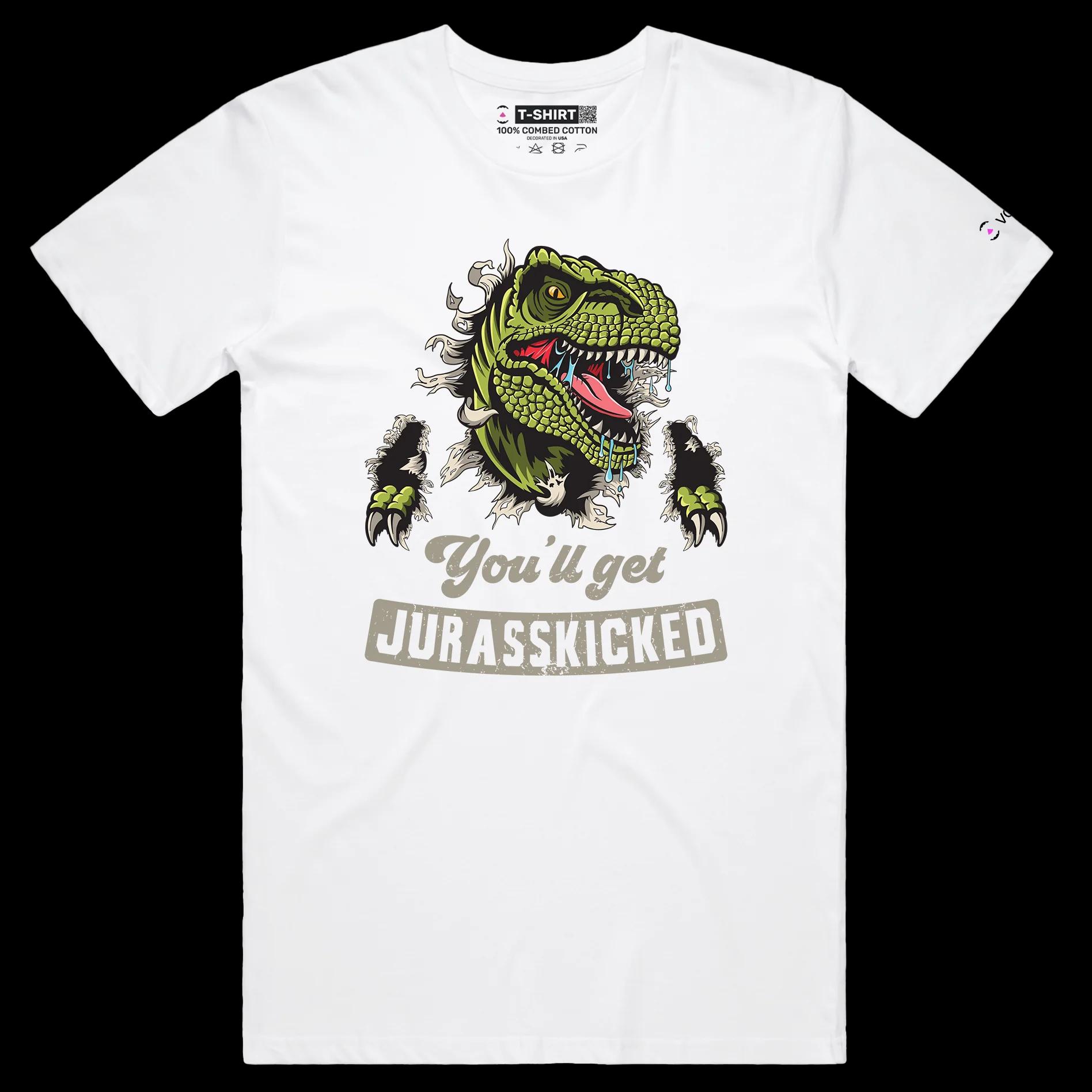 VOICEART White Male Regular Dinosaur Funny Animals shirt Premium Graphic Design Historical Tee a Jurassic Play on Words