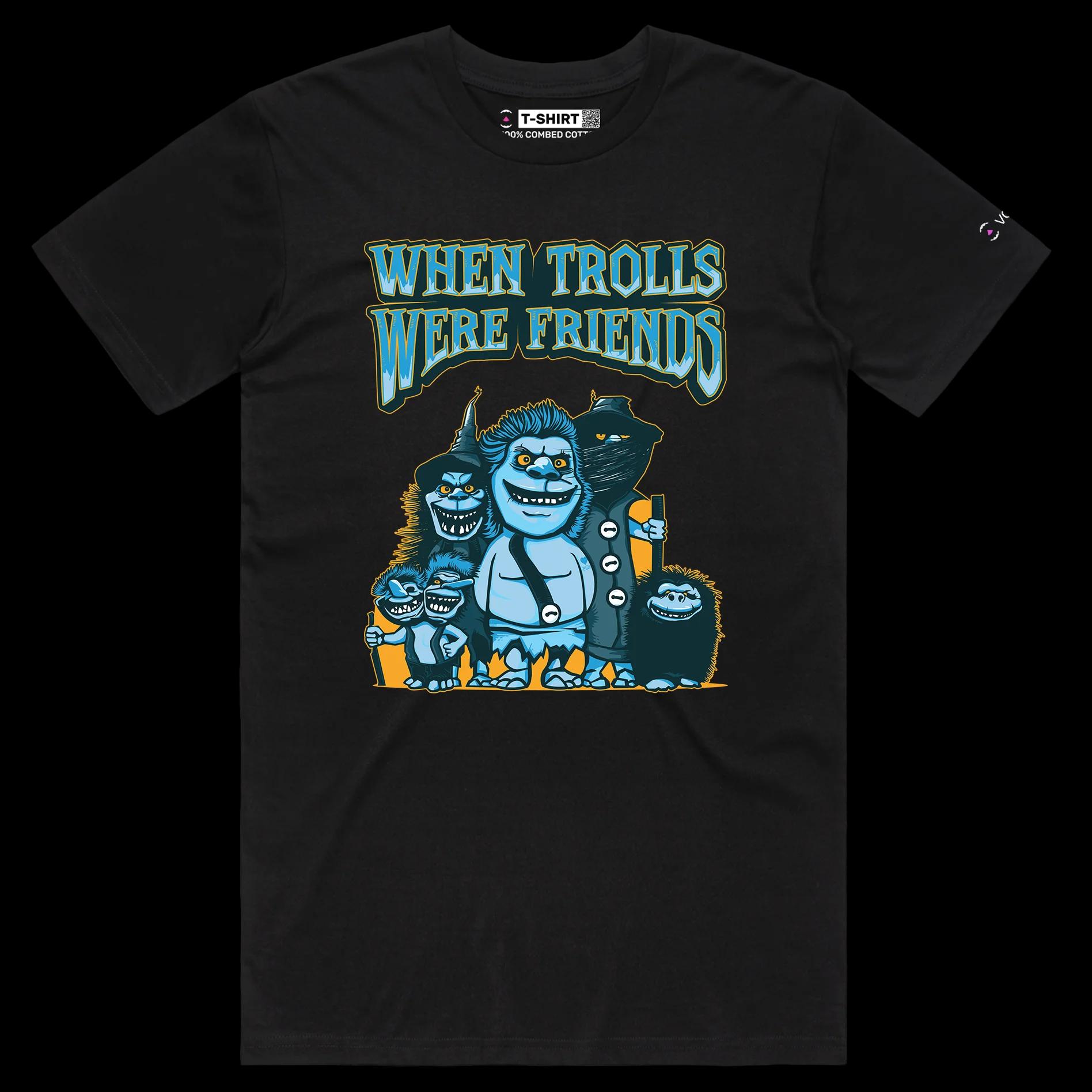 VOICEART Black Male Regular Funny Trolls Offensive T-Shirt with Premium Quality Graphic A Tee for Friendships and Trolling