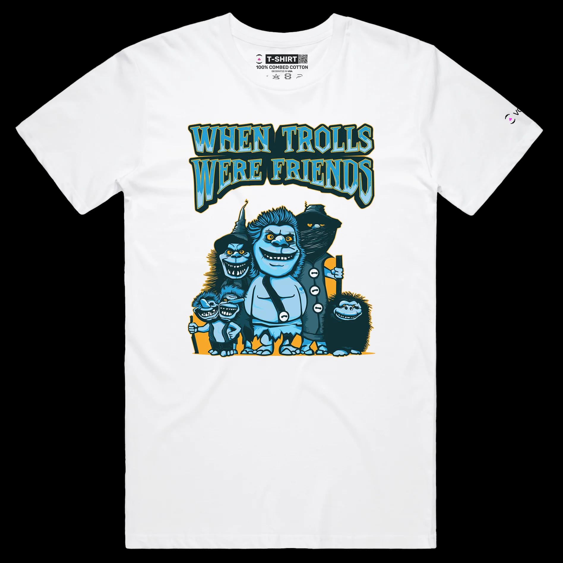 VOICEART White Male Regular Funny Trolls Offensive T-Shirt with Premium Quality Graphic A Tee for Friendships and Trolling