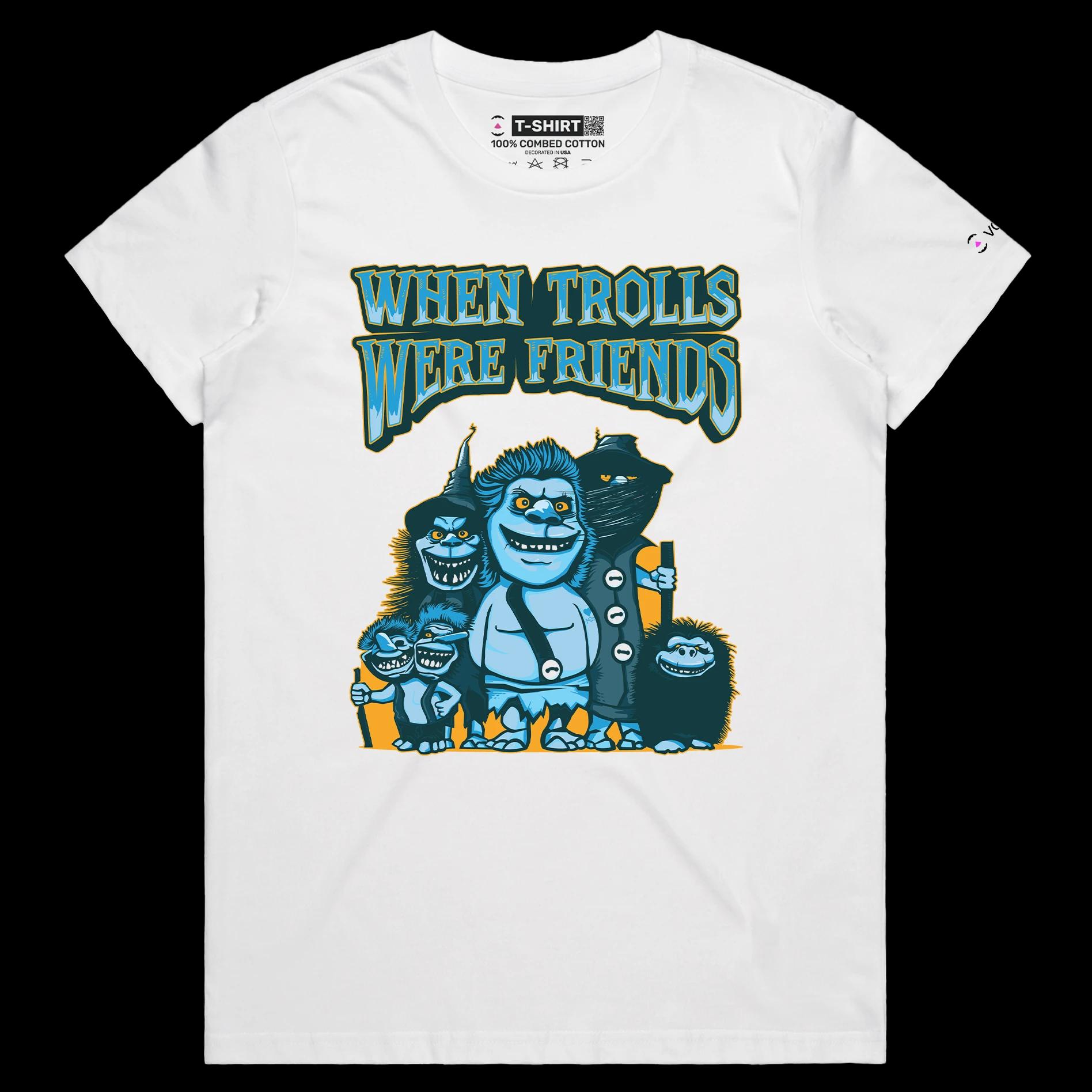 VOICEART White Female Regular Funny Trolls Offensive T-Shirt with Premium Quality Graphic A Tee for Friendships and Trolling