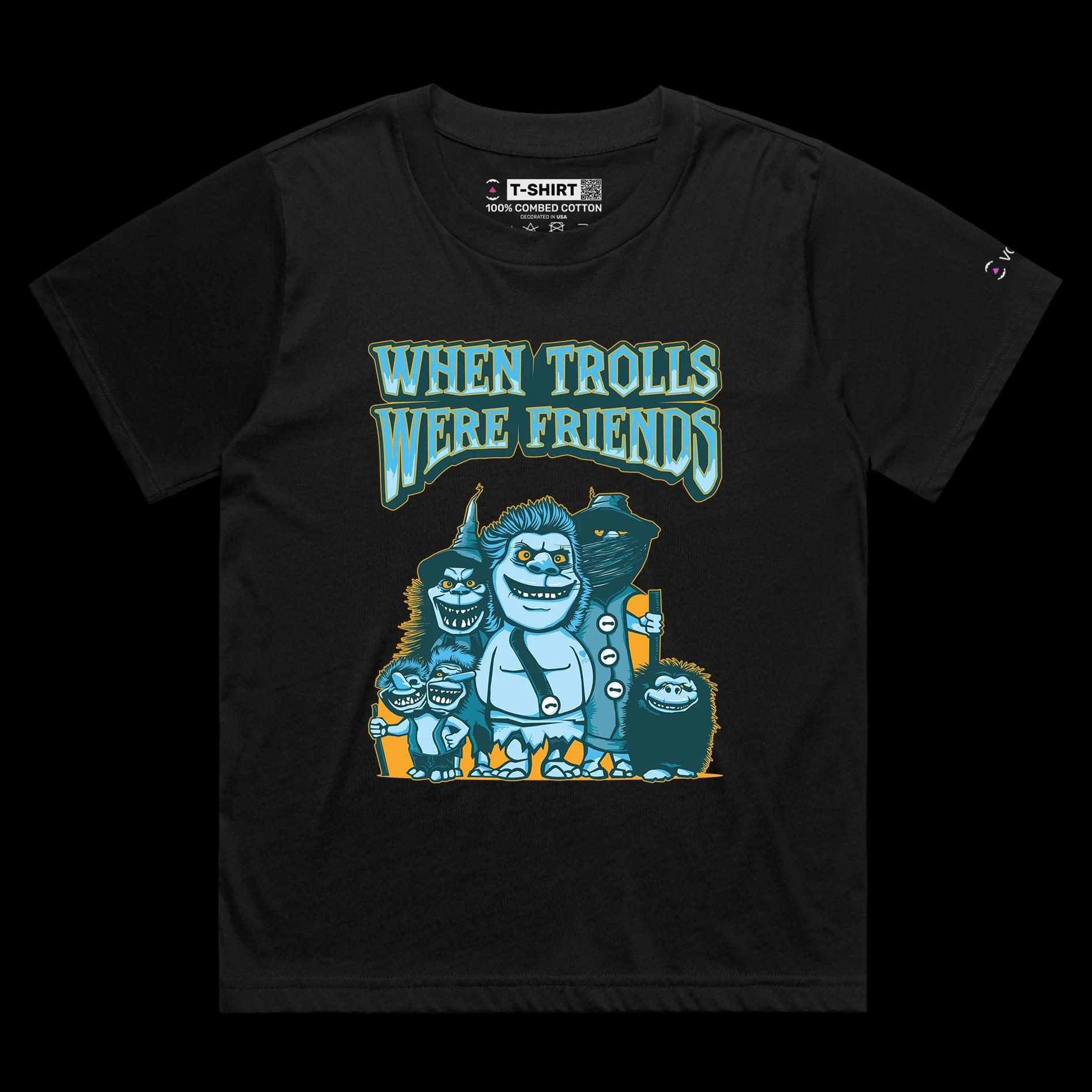 VOICEART Black Female Loose Funny Trolls Offensive T-Shirt with Premium Quality Graphic A Tee for Friendships and Trolling
