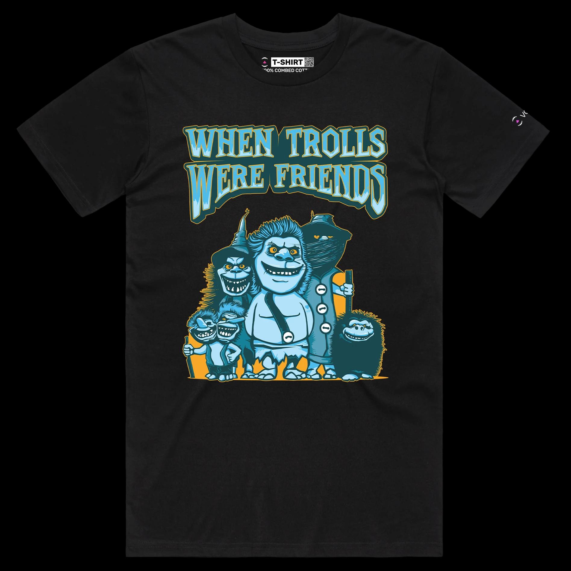 VOICEART Black Male Regular Funny Trolls Offensive T-Shirt with Premium Quality Graphic A Tee for Friendships and Trolling