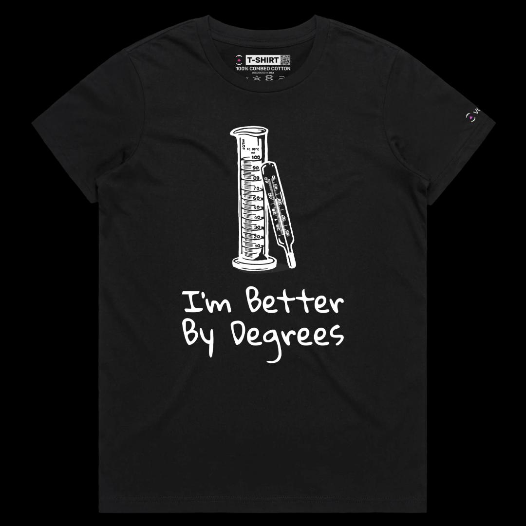 VOICEART Black Female Regular Thermometer Funny T-Shirt Premium Quality Graphic Design Science Themed Tee with Play on Words