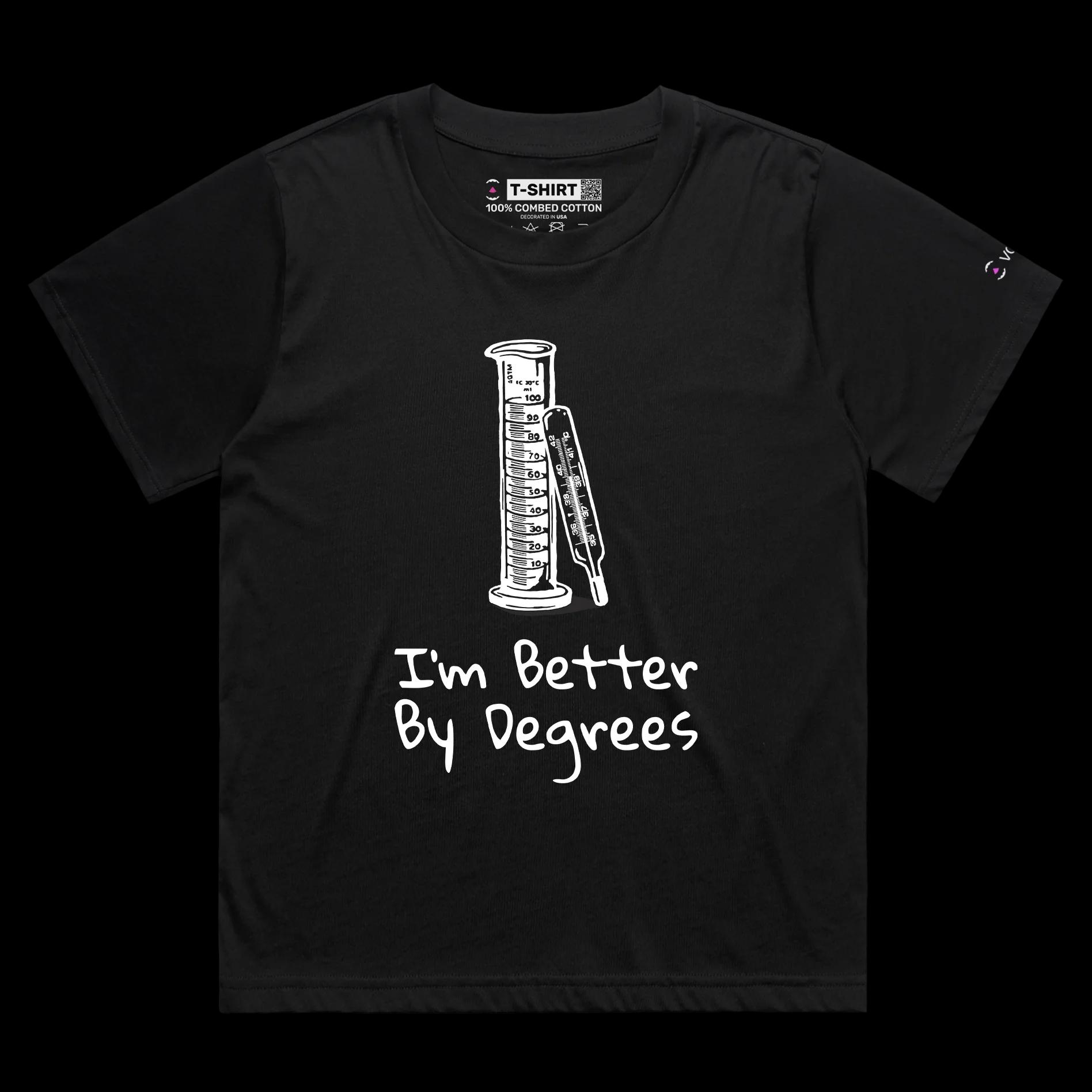 VOICEART Black Female Loose Thermometer Funny T-Shirt Premium Quality Graphic Design Science Themed Tee with Play on Words