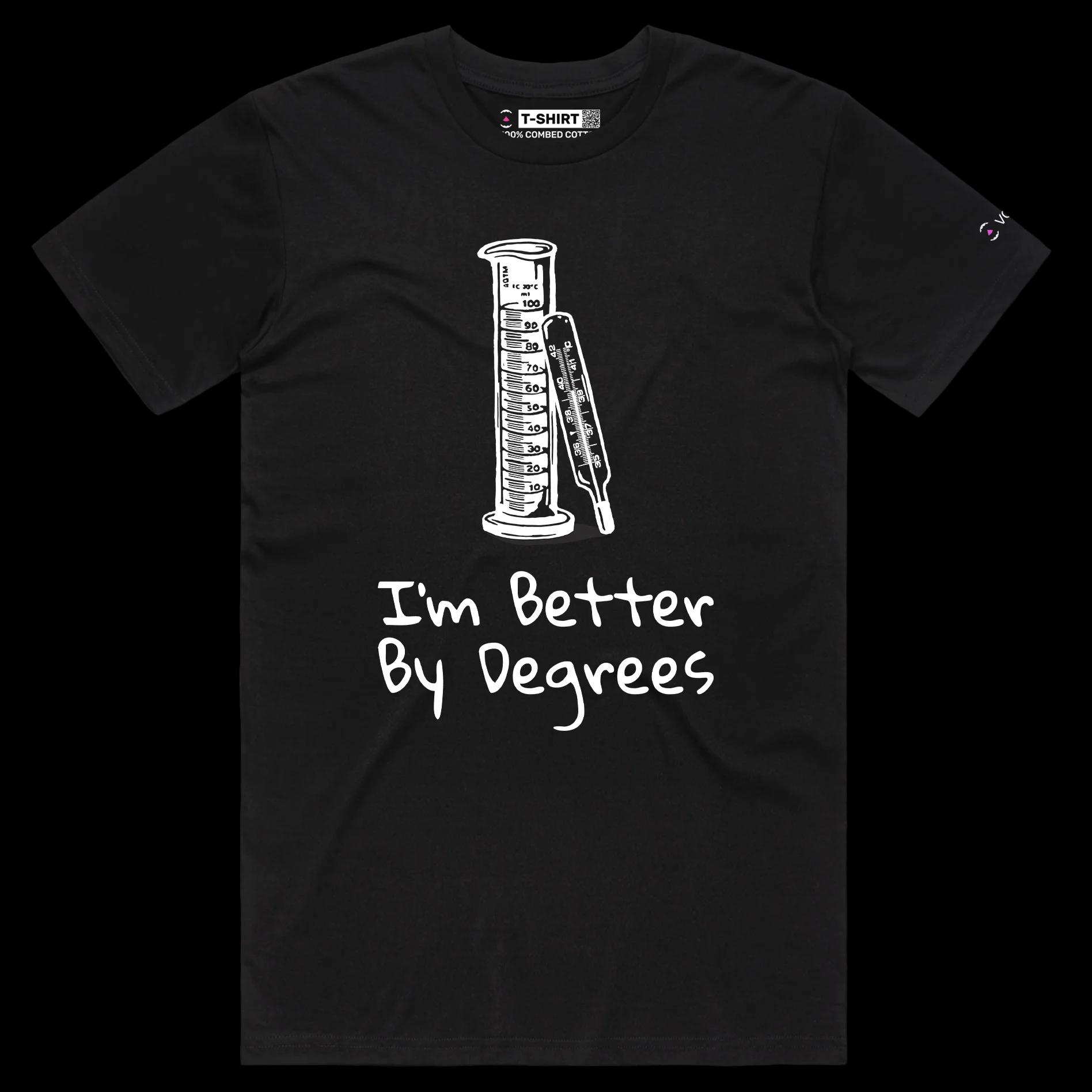 VOICEART Black Male Regular Thermometer Funny T-Shirt Premium Quality Graphic Design Science Themed Tee with Play on Words