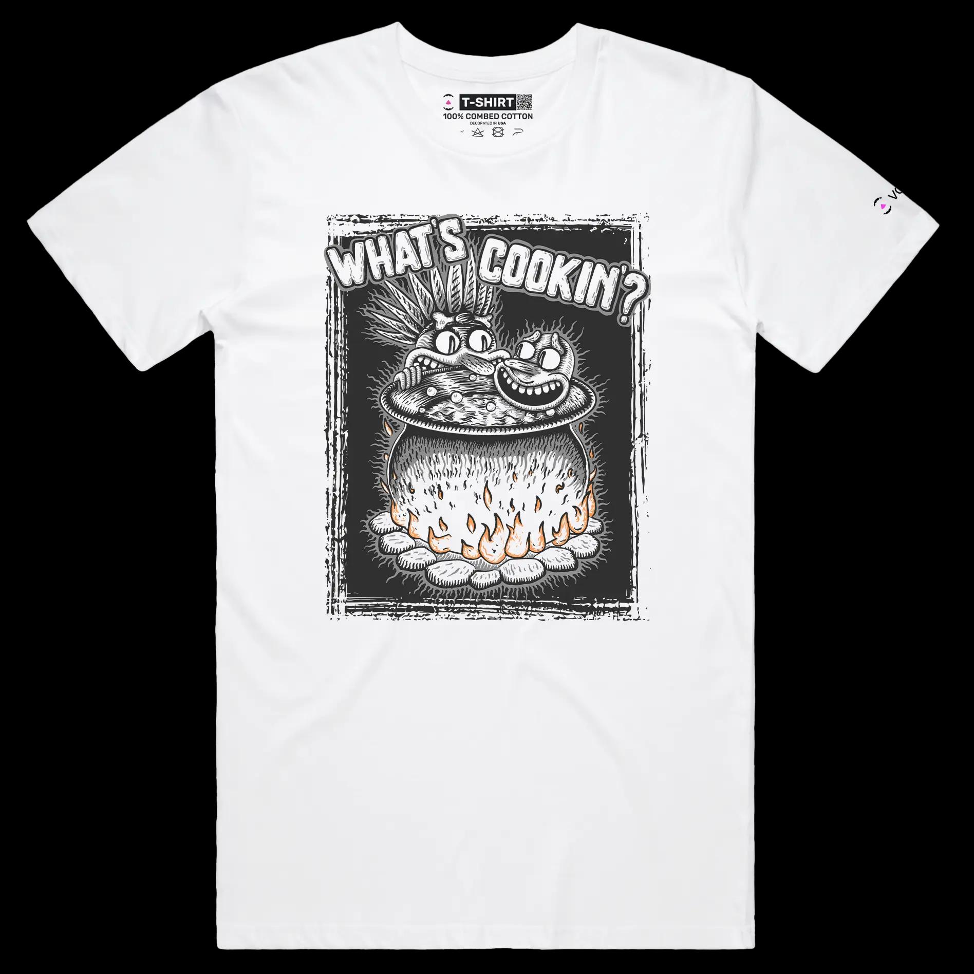VOICEART White Male Regular Cannibal Cooking Human Funny T-shirt with Premium Graphic Design Dark Humor Tee Play on Words