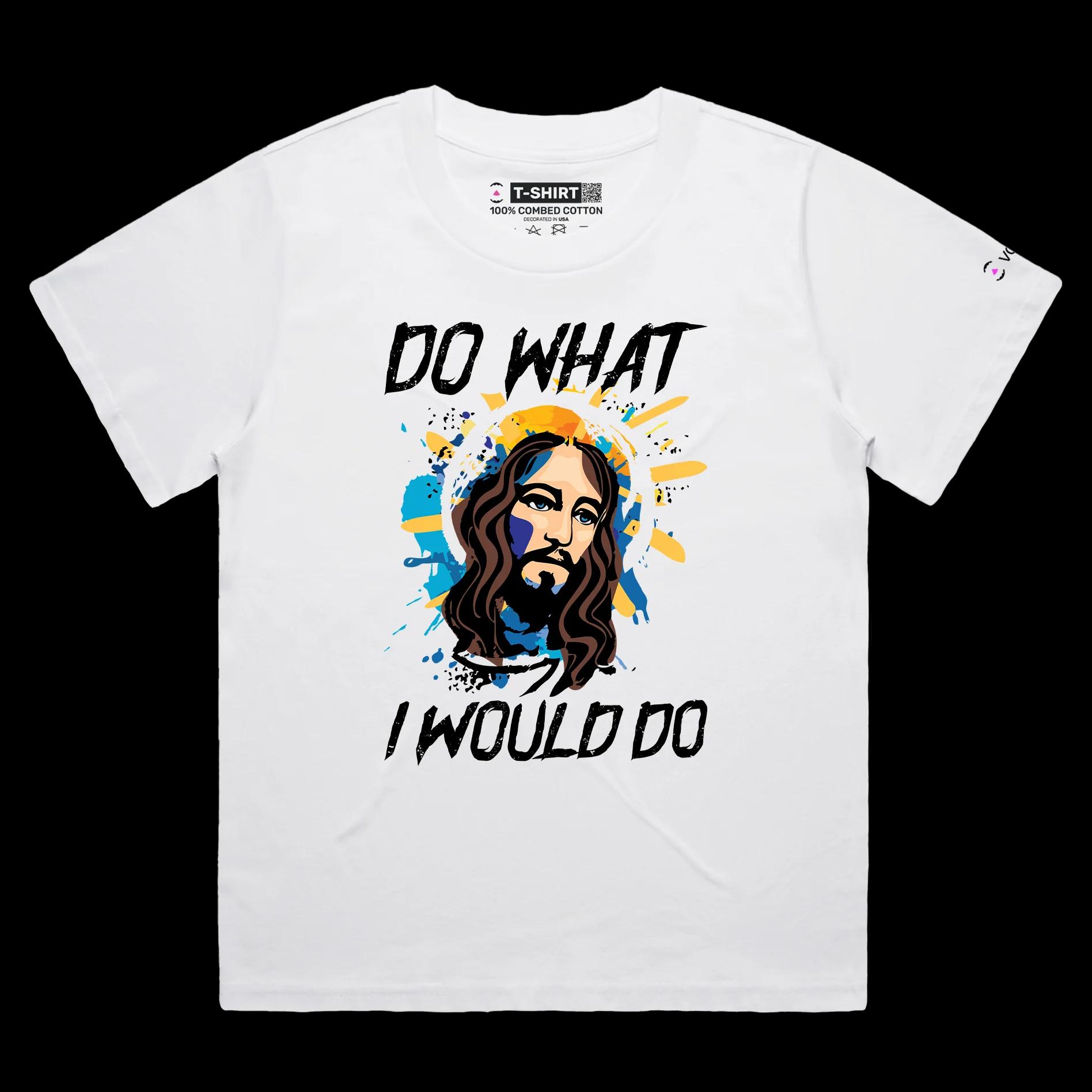 VOICEART White Female Loose Jesus Christ Righteousness T-Shirt with Premium Quality Graphic Design Religion and Faith Tee