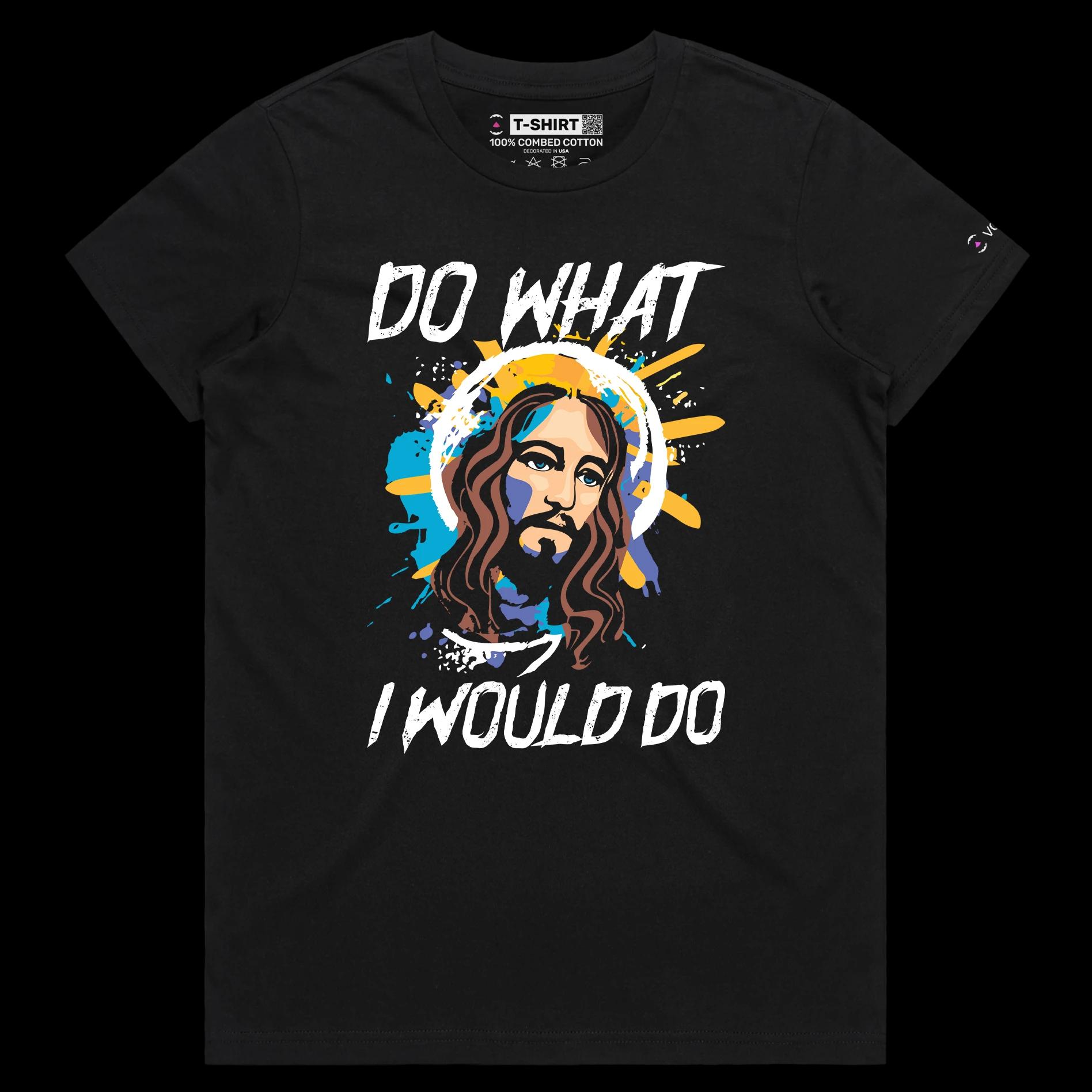 VOICEART Black Female Regular Jesus Christ Righteousness T-Shirt with Premium Quality Graphic Design Religion and Faith Tee