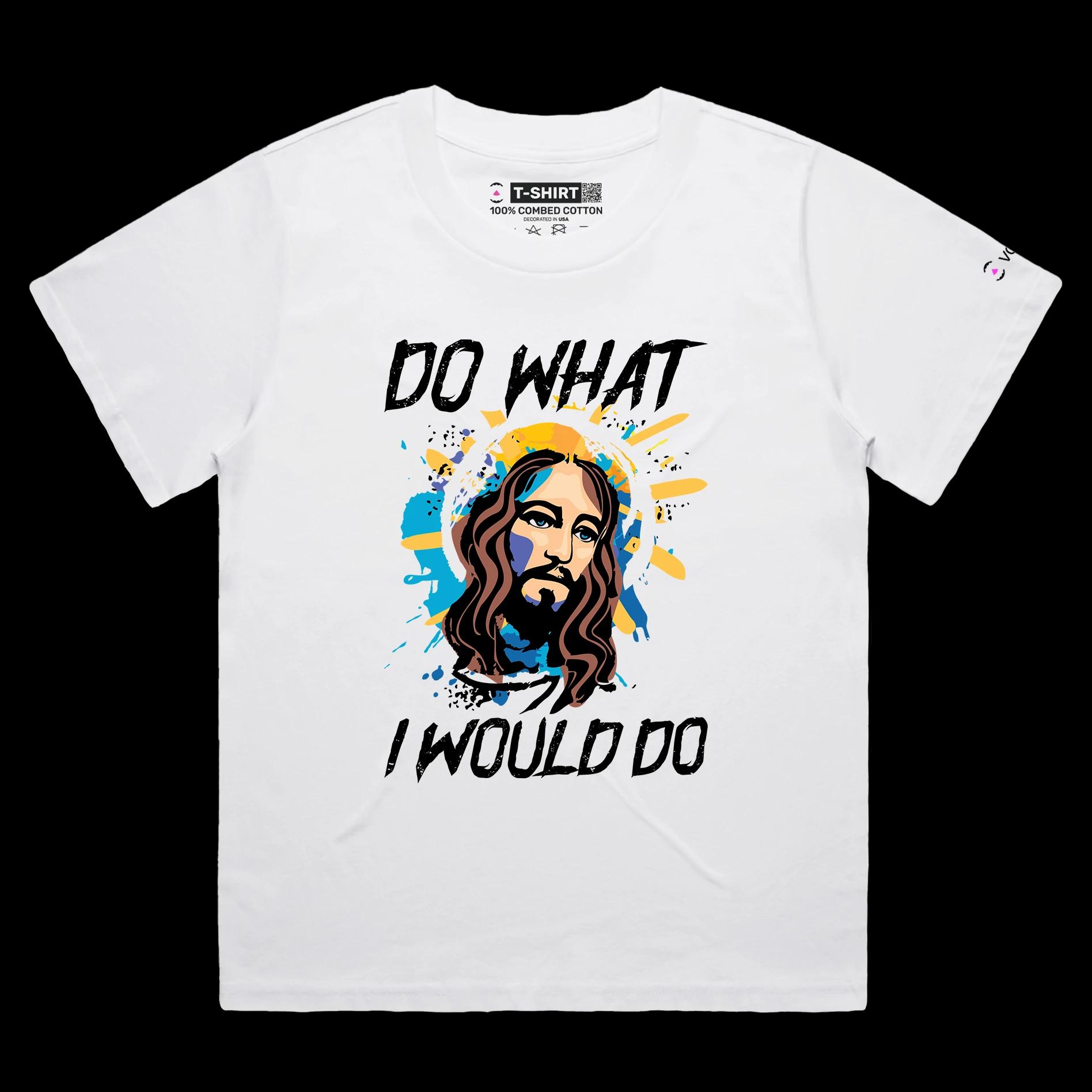 VOICEART White Female Loose Jesus Christ Righteousness T-Shirt with Premium Quality Graphic Design Religion and Faith Tee