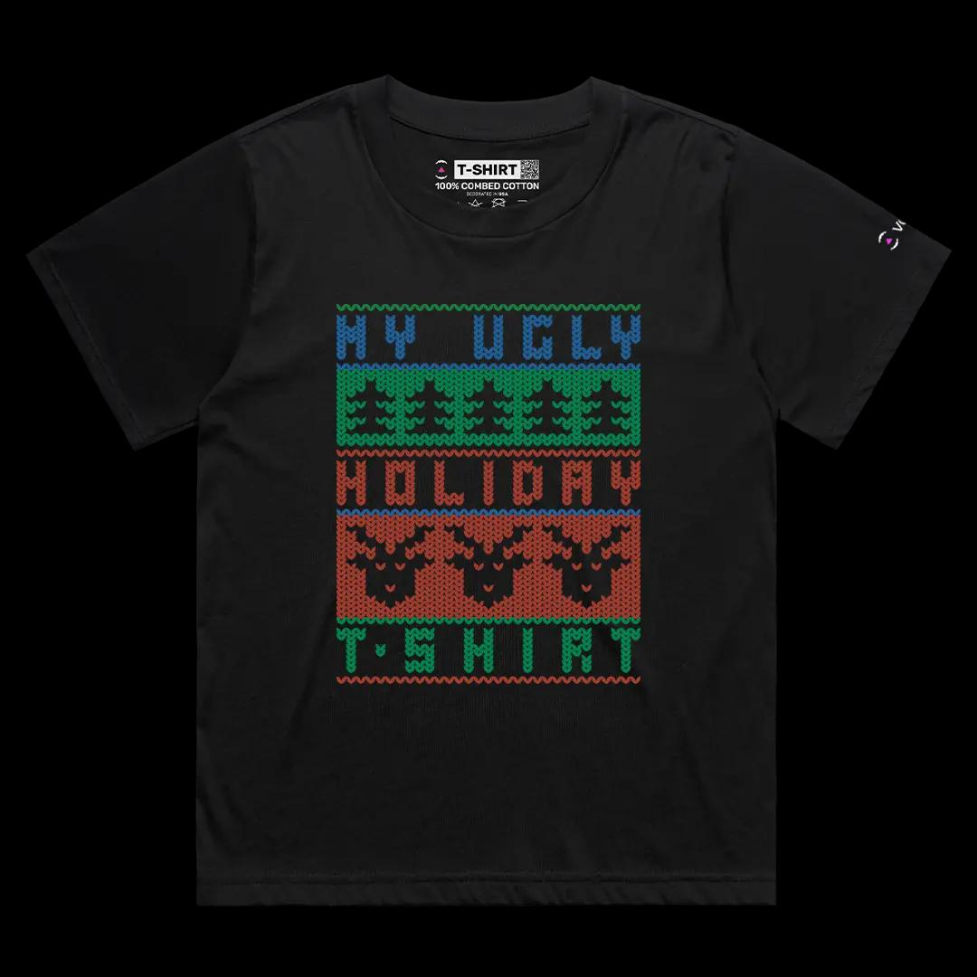 VOICEART Black Female Loose Funny and Ugly Holiday T-Shirt with Premium Quality Graphic Design for Religions and Occasions