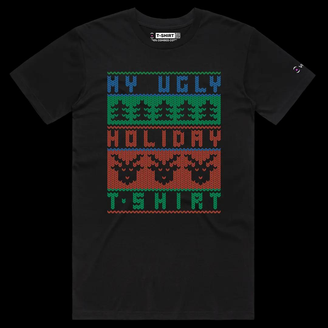 VOICEART Black Male Regular Funny and Ugly Holiday T-Shirt with Premium Quality Graphic Design for Religions and Occasions