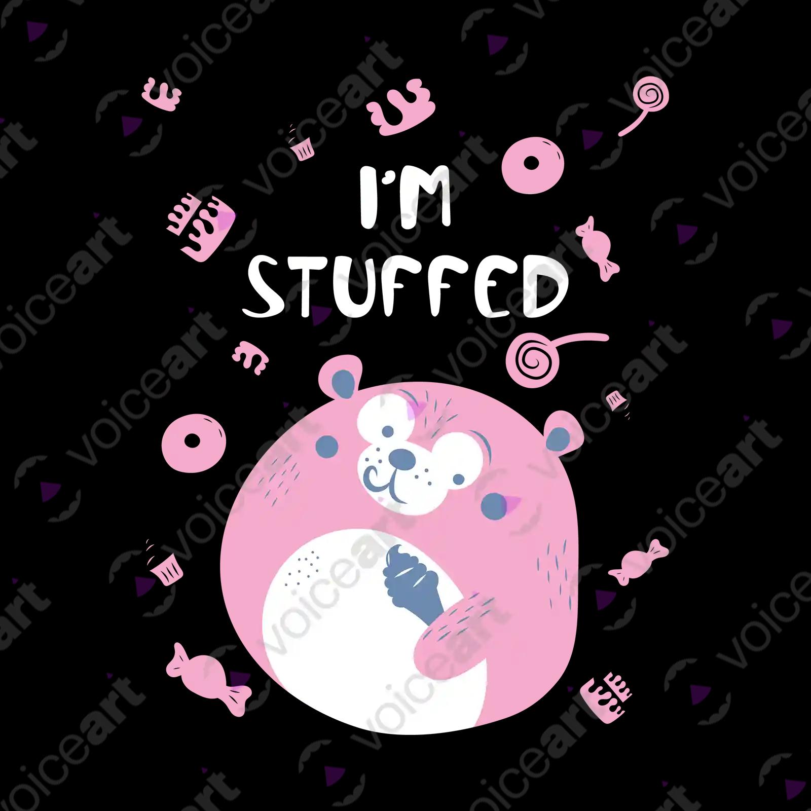 VOICEART Black Watermark Stuffed Teddy Funny Shirt Premium Quality Graphic Toy Bear Eating Ice Cream Tee Play on Words