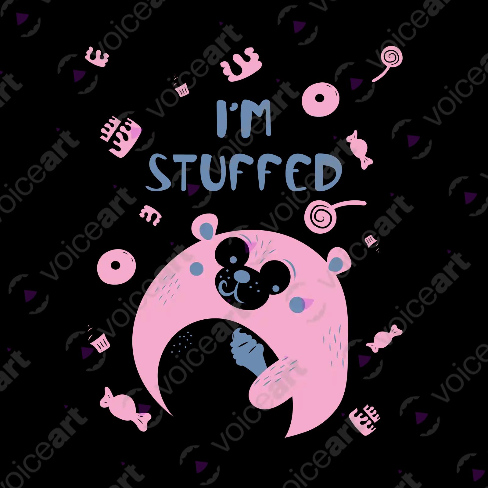 VOICEART White Watermark Stuffed Teddy Funny Shirt Premium Quality Graphic Toy Bear Eating Ice Cream Tee Play on Words