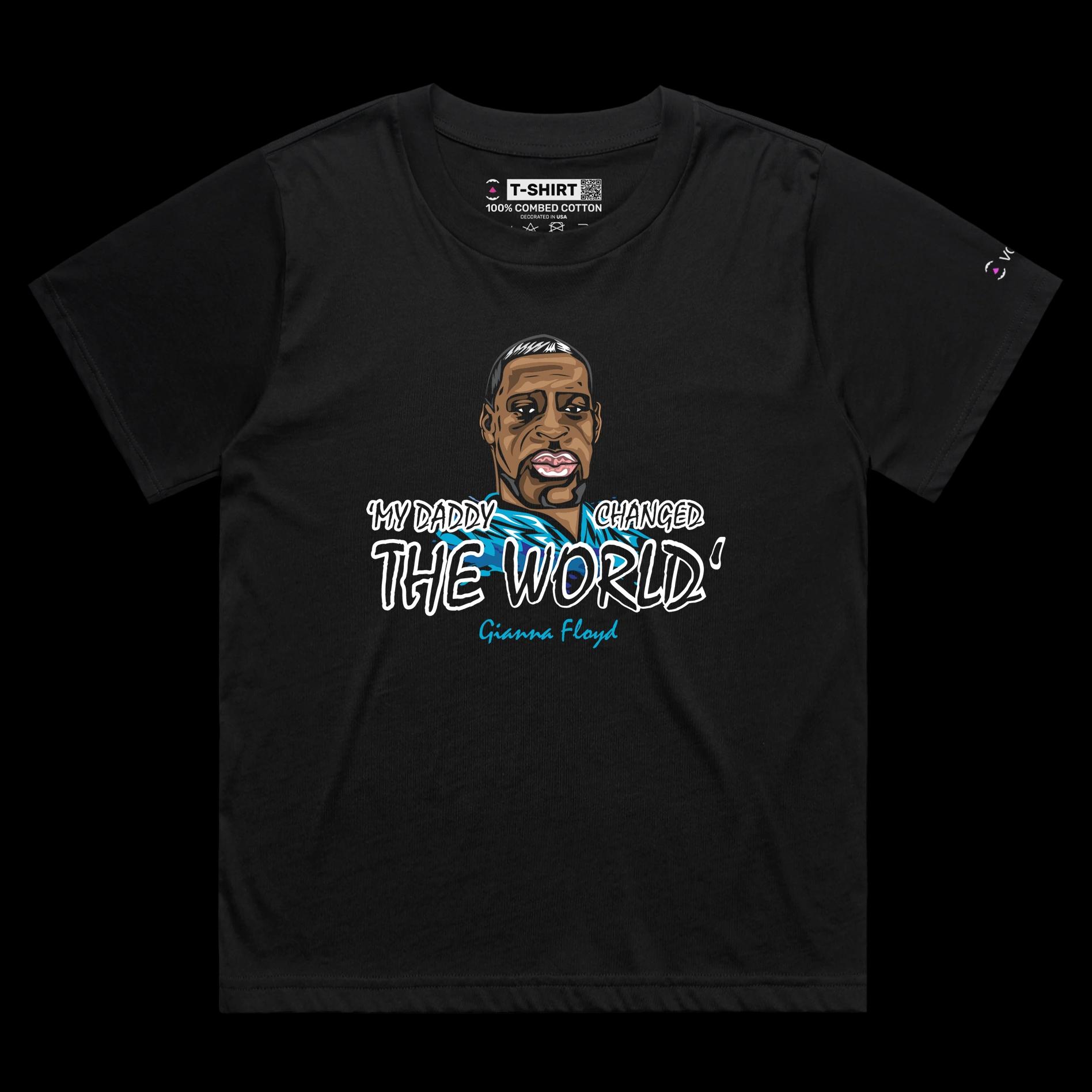 VOICEART Black Female Loose Floyd Changed The World T-Shirt with Premium Quality Graphic and Design Gianna Floyd Quote Tee