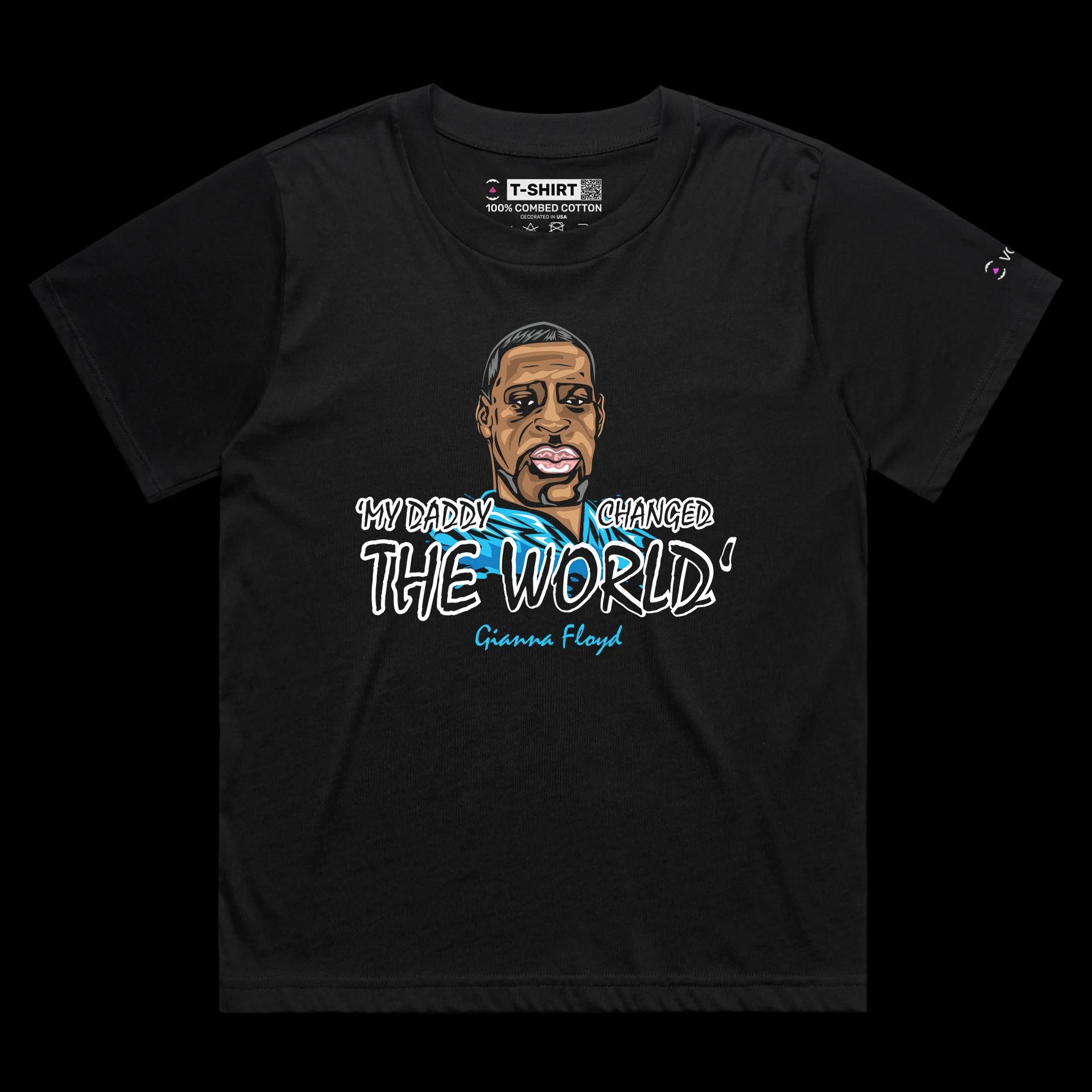 VOICEART Black Female Loose Floyd Changed The World T-Shirt with Premium Quality Graphic and Design Gianna Floyd Quote Tee