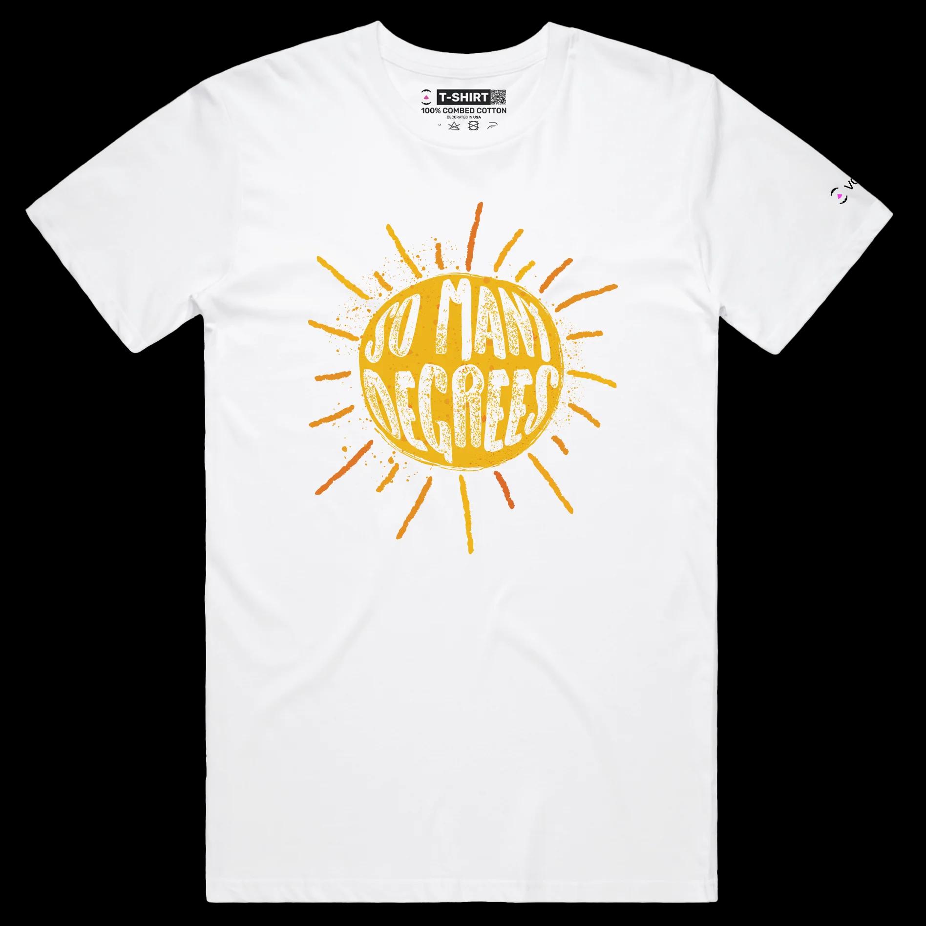 VOICEART White Male Regular The Sun with Rays Funny T-Shirt with Premium Quality Graphic Design Warm Weather Science Tee