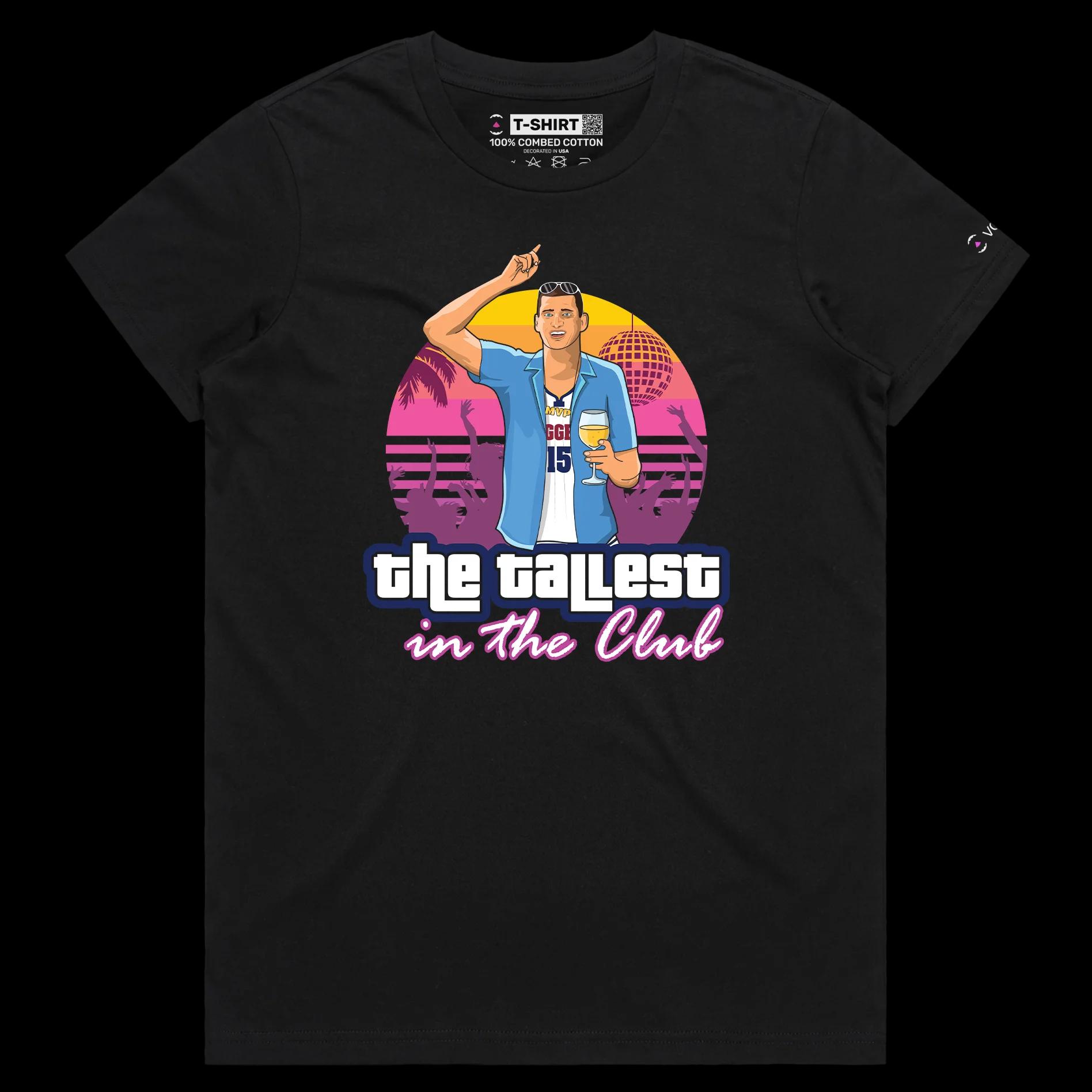 VOICEART Black Female Regular Jokic GTA Style Sports T-Shirt Premium Quality Denver's Basketball MVP Highest in the Club Tee