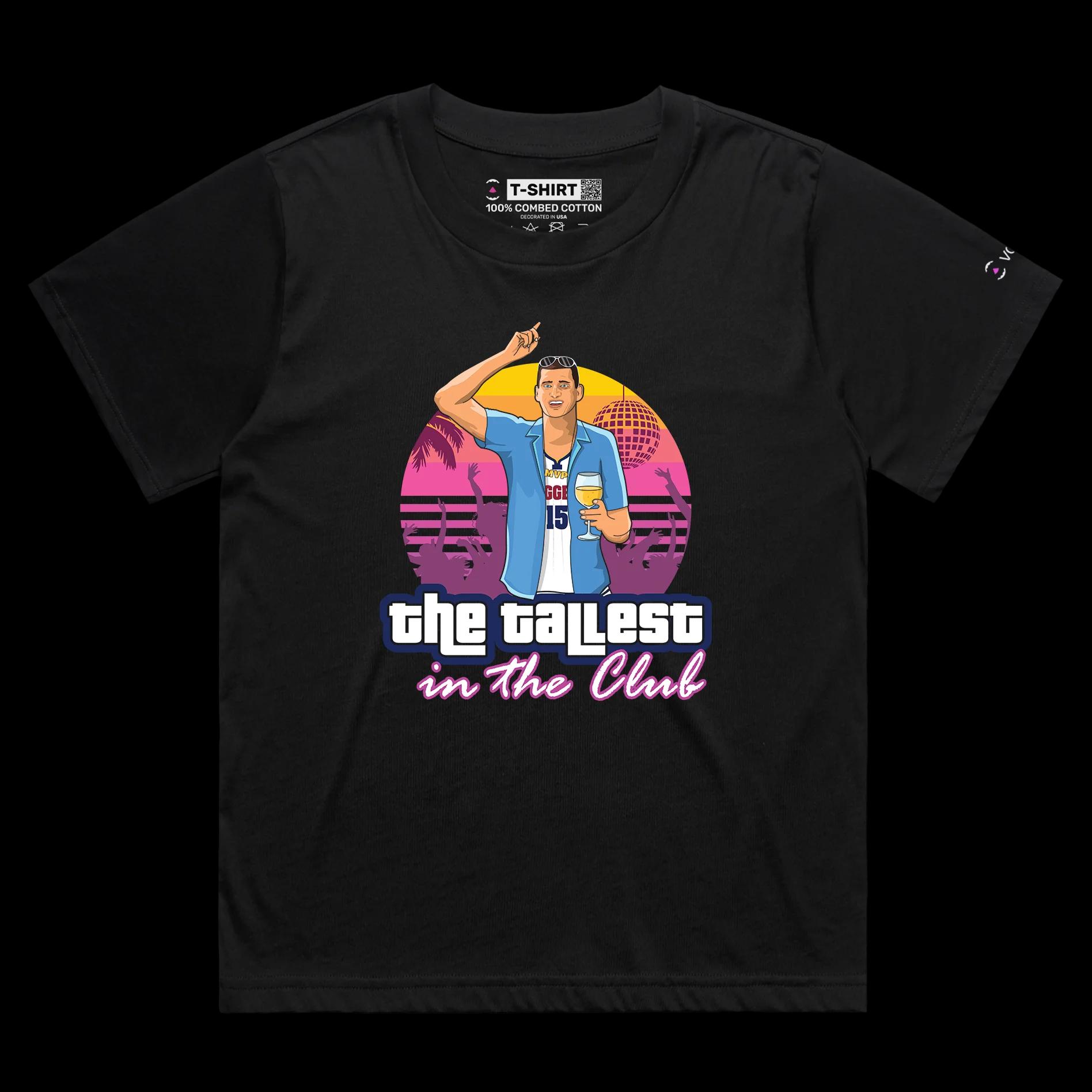 VOICEART Black Female Loose Jokic GTA Style Sports T-Shirt Premium Quality Denver's Basketball MVP Highest in the Club Tee