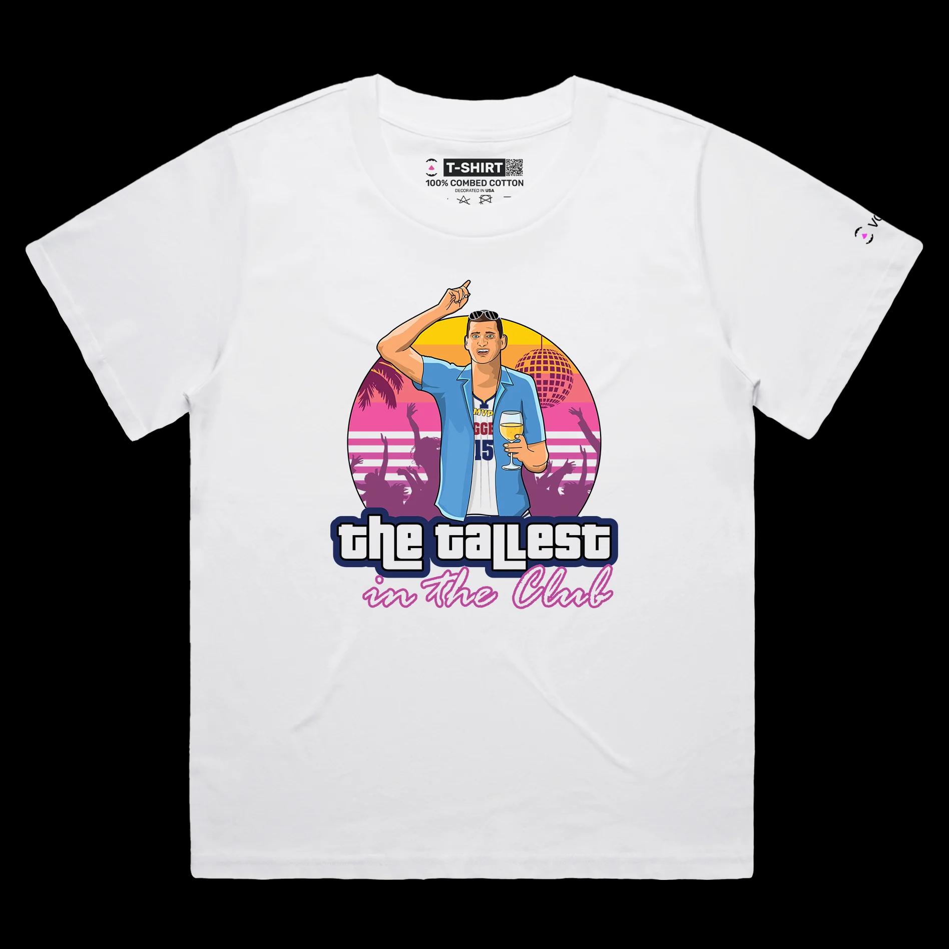 VOICEART White Female Loose Jokic GTA Style Sports T-Shirt Premium Quality Denver's Basketball MVP Highest in the Club Tee
