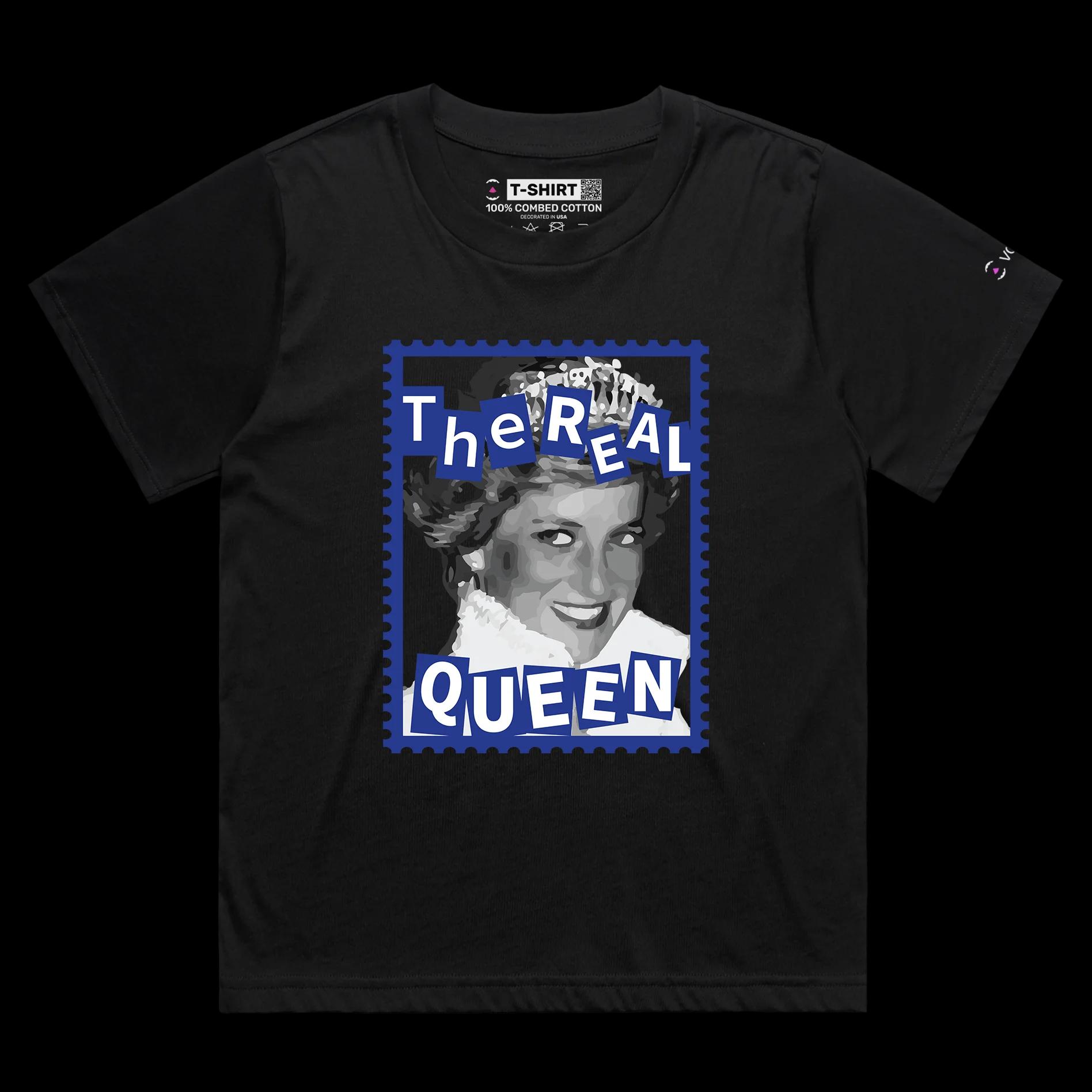 VOICEART Black Female Loose Princess Diana Historical T-Shirt with Premium Quality Design Tee for Men and Women v1