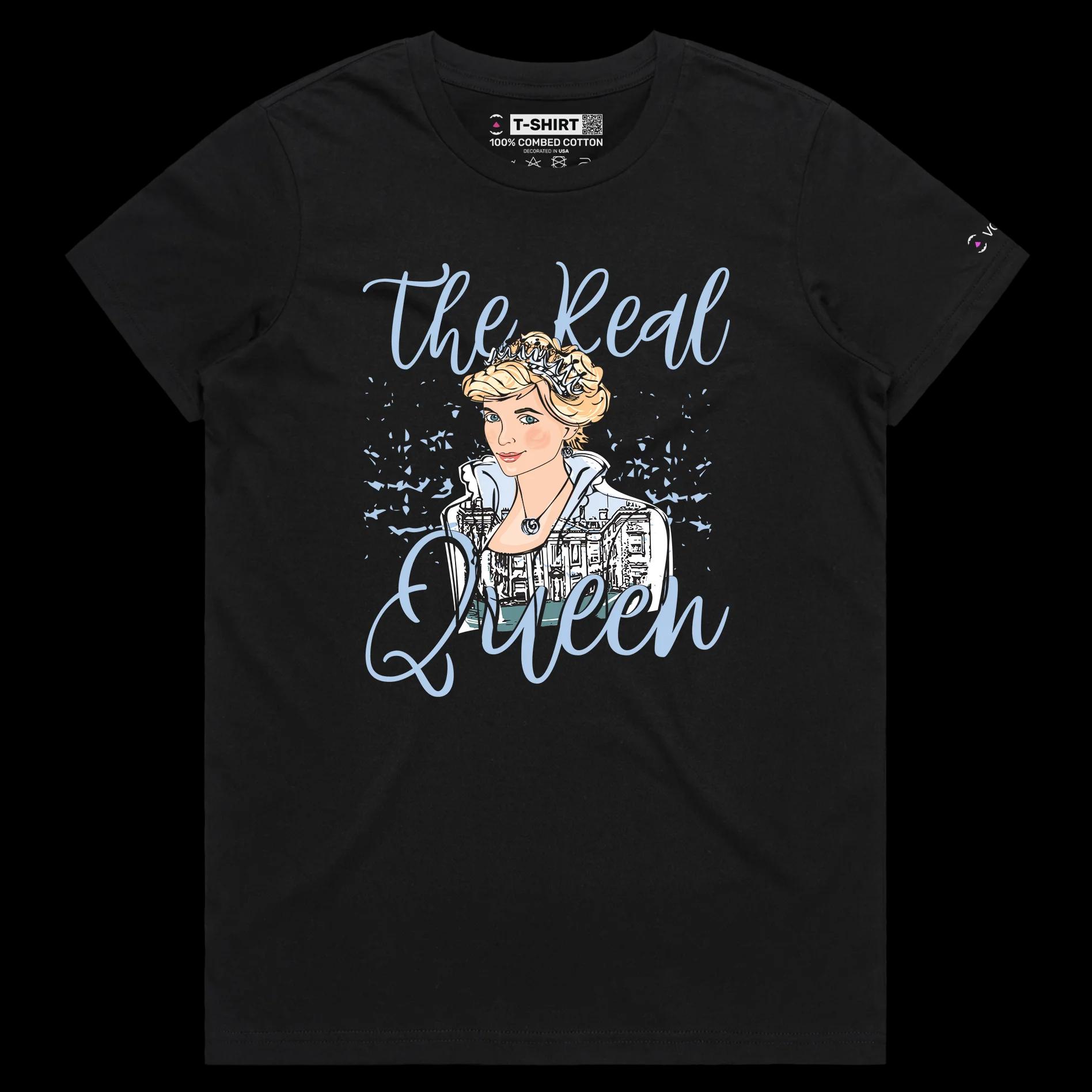 VOICEART Black Female Regular Princess Diana Historical T-Shirt with Premium Quality Design Tee for Men and Women v2