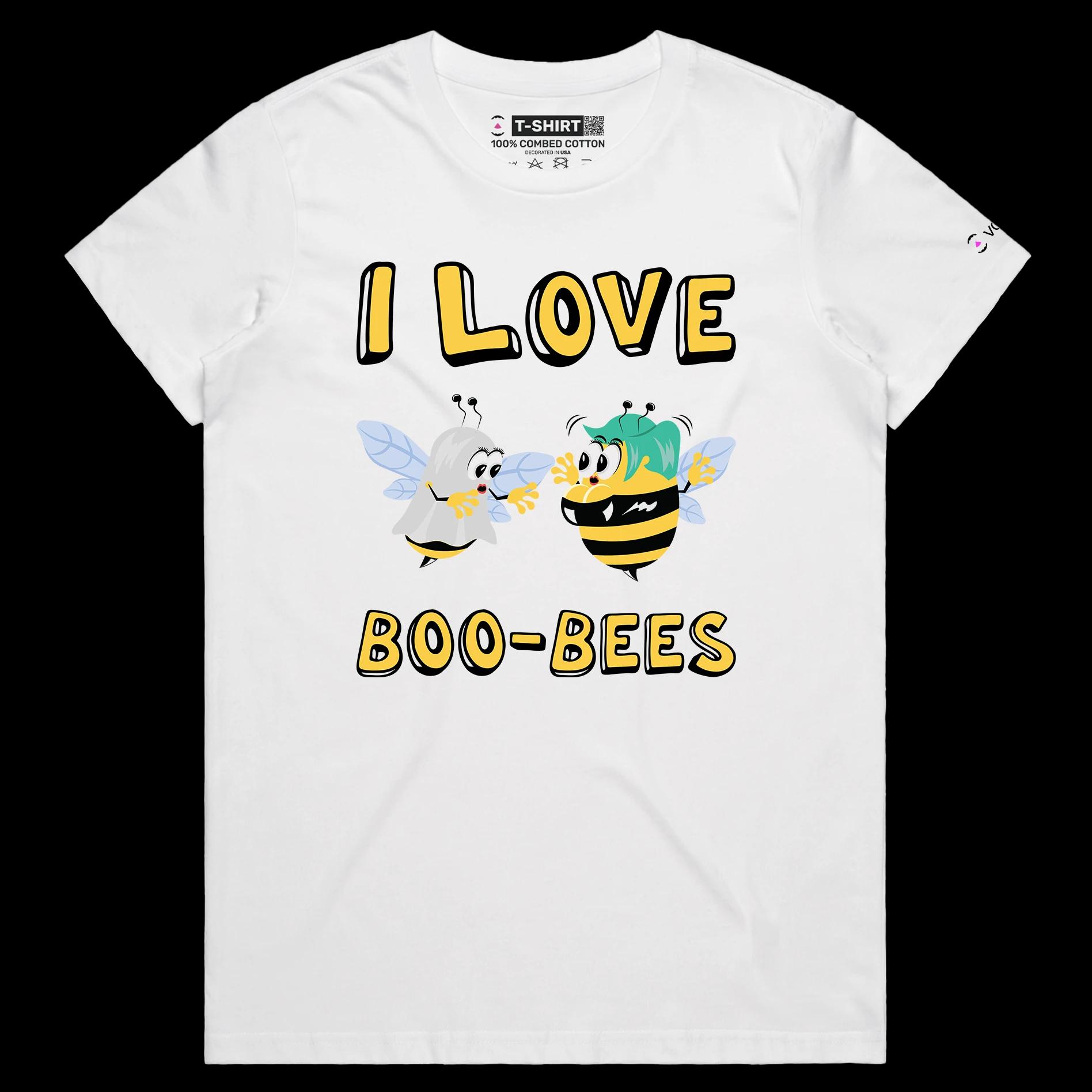 VOICEART White Female Regular Gay Bees Funny T-Shirt Premium Quality Graphic Design LGBTQ Pride Tee Play on Words for Adults