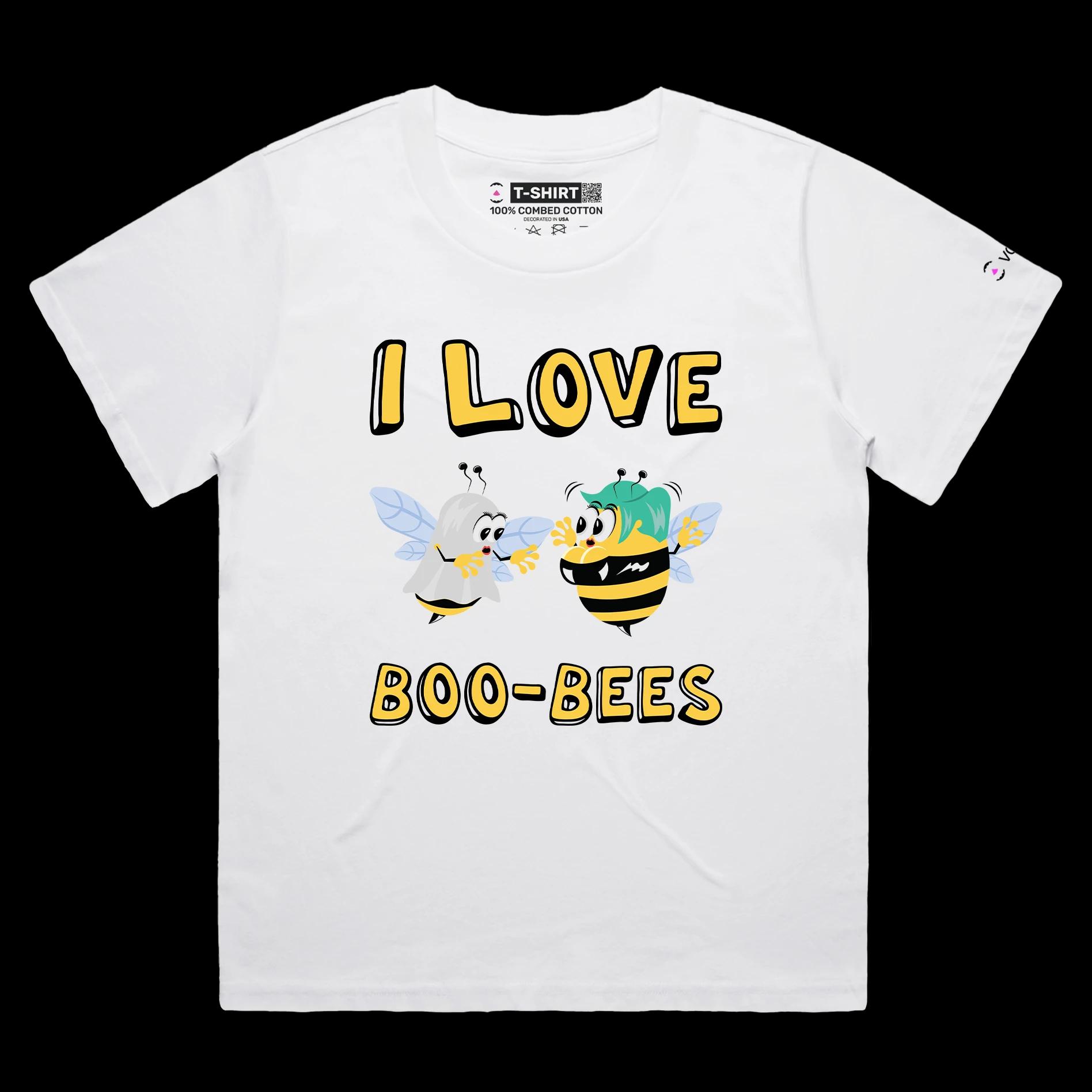 VOICEART White Female Loose Gay Bees Funny T-Shirt Premium Quality Graphic Design LGBTQ Pride Tee Play on Words for Adults