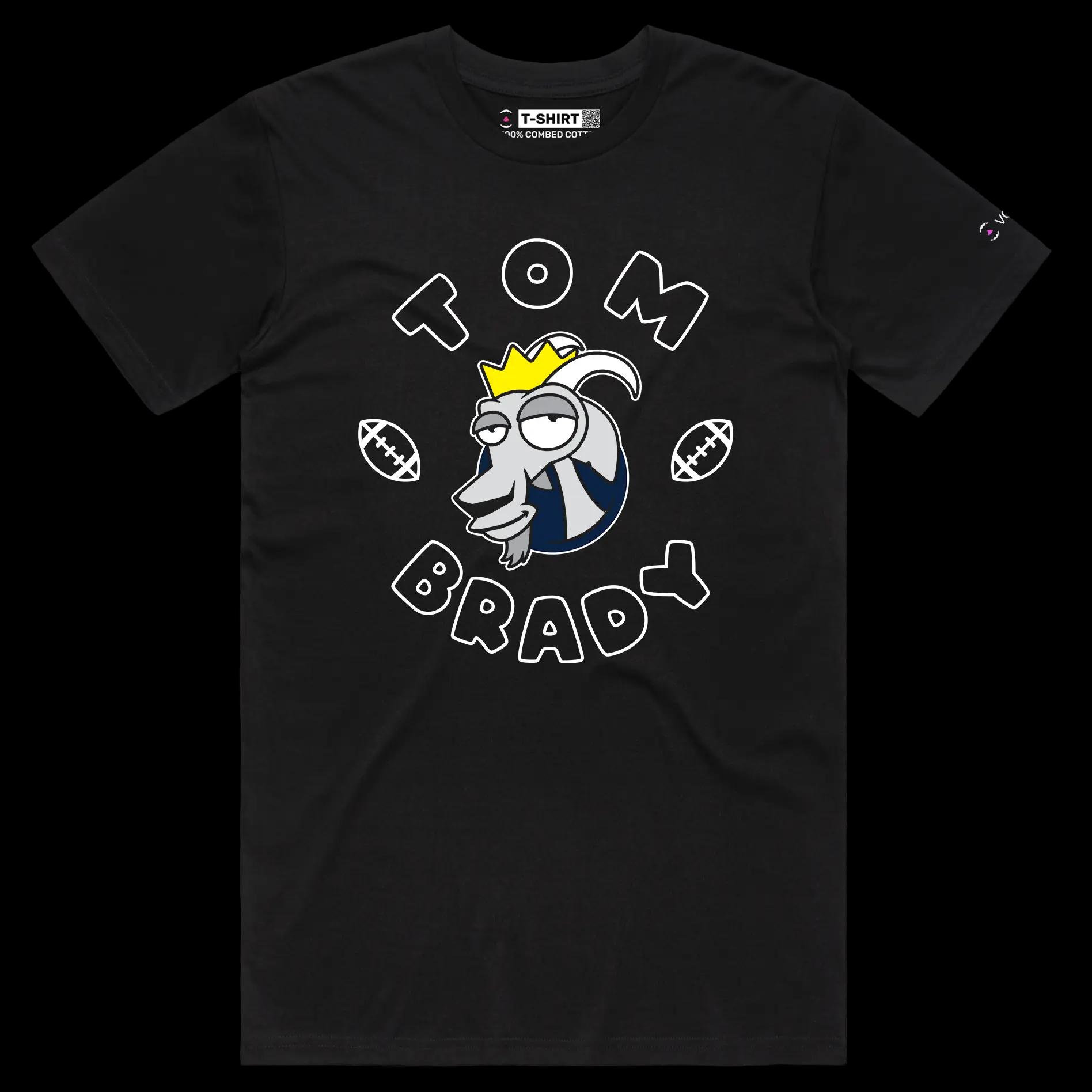 VOICEART Black Male Regular Brady The GOAT Series tshirt Premium Graphic New England’s Own Superstar Tee for Football Fans
