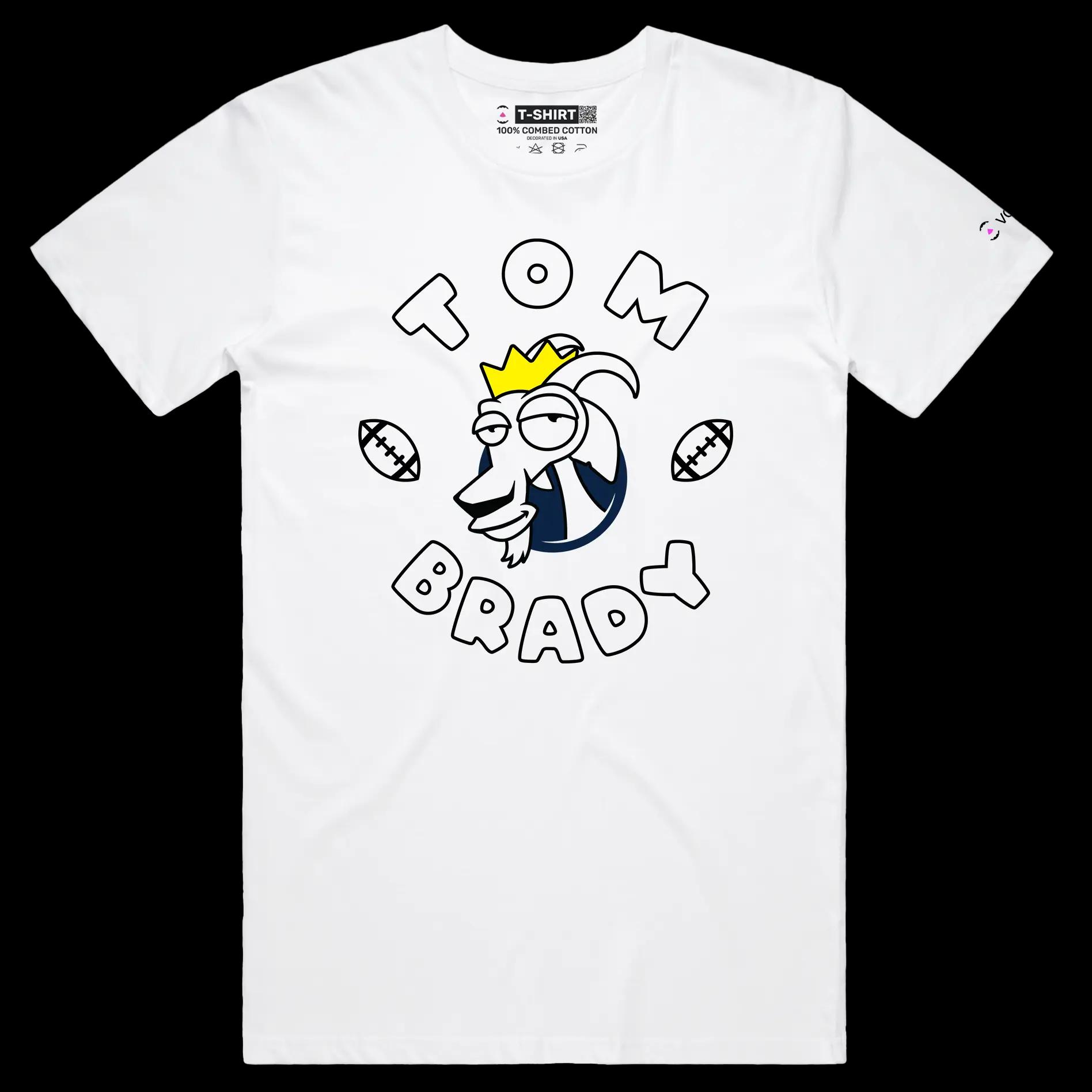 VOICEART White Male Regular Brady The GOAT Series tshirt Premium Graphic New England’s Own Superstar Tee for Football Fans