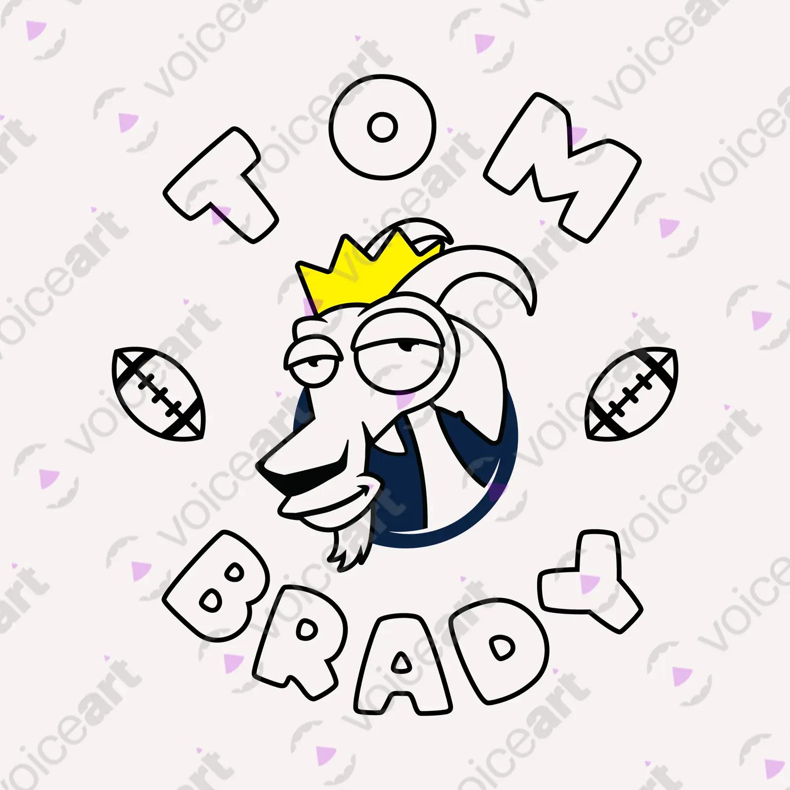 VOICEART White Watermark Brady The GOAT Series tshirt Premium Graphic New England’s Own Superstar Tee for Football Fans