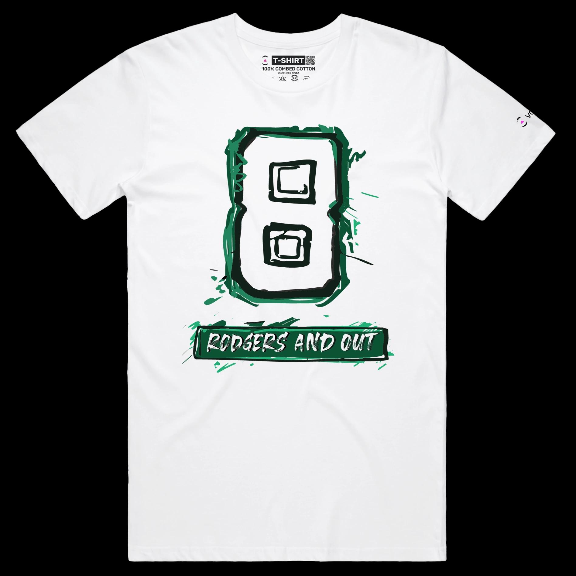 VOICEART White Male Regular Rodgers Out T-Shirt Premium Graphic Design Achilles Heel Wordplay Tee New York Football Fans